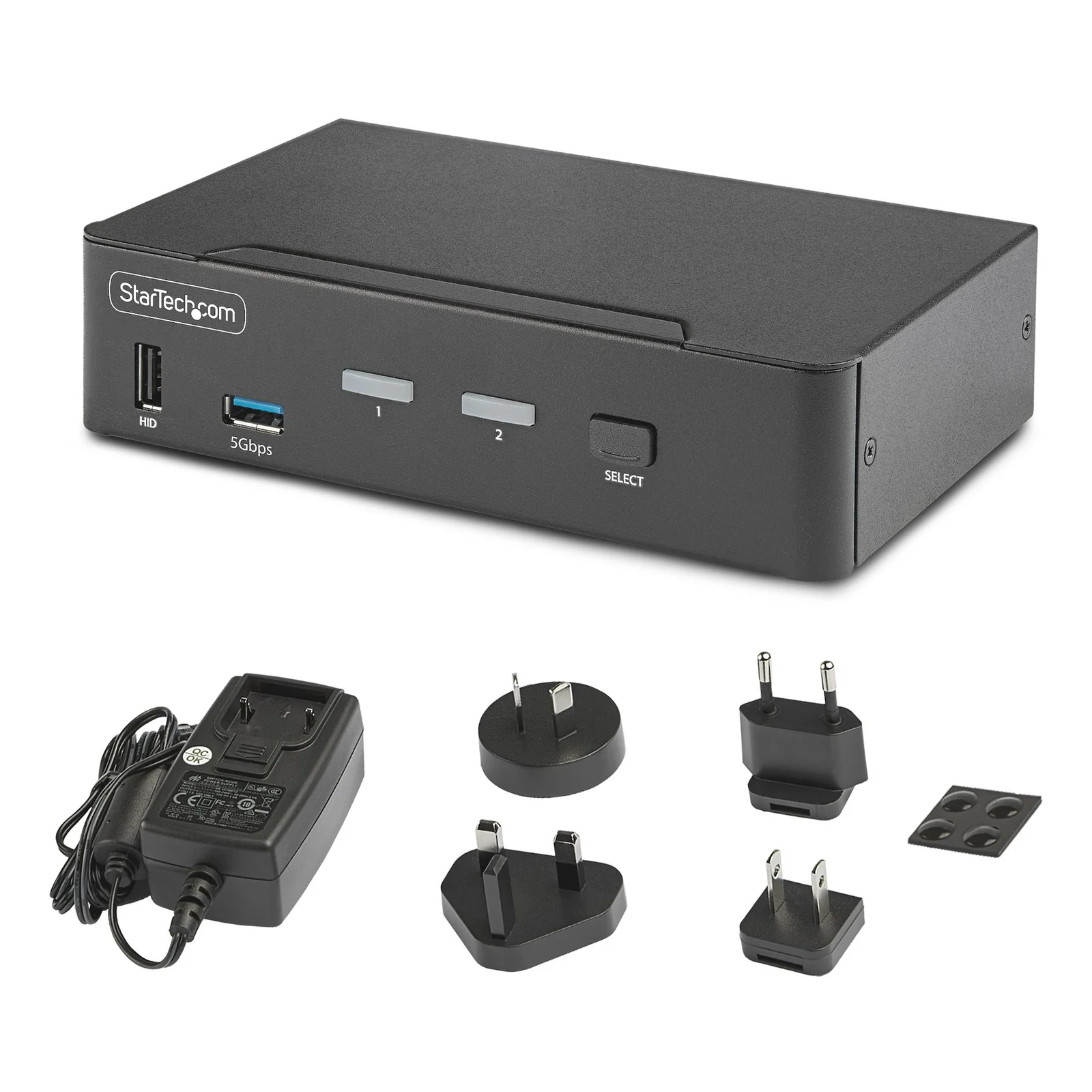 StarTech.com Switch KVM DisplayPort 2 Ports - 8K 60H/4K 144Hz, Écran Unique, DisplayPort 1.4, 2 Ports USB 3.0, 4x USB 2.0 HID, Commutateur KVM, Commutation par Bouton-Poussoir, Conforme TAA - Indépendant de l'OS
