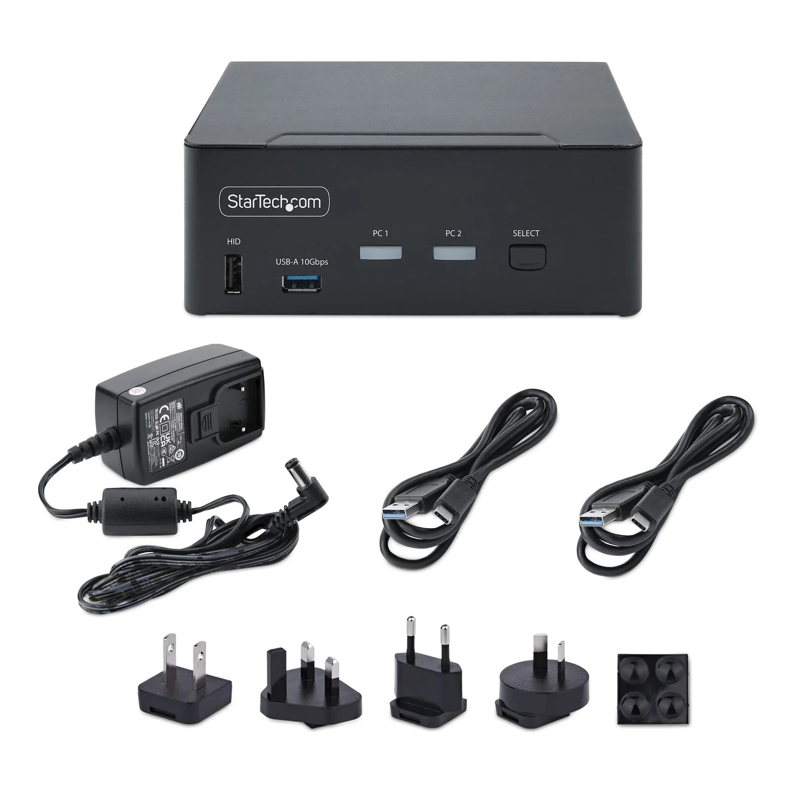StarTech.com Switch KVM DisplayPort 2 Ports, 8K 60Hz / 4K 144Hz, DP 1.4, 2 Ports USB 10Gbps, 4 Ports USB HID, Commutateur KVM, Commutation par Touches de Raccourci, Conforme TAA