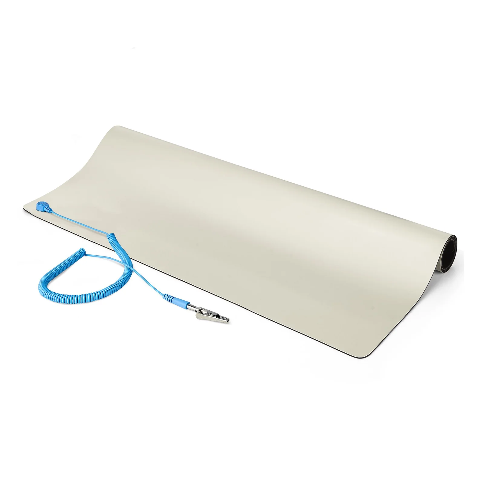 Tapis Antistatique ESD - Tapis de Bureau ESD Universel - Sous-couche pour Réparation d'Appareils Électroniques - Tapis de Travail avec Câble de Mise à la Terre Détachable, ANSI/ESD S 4.1, 60x120cm