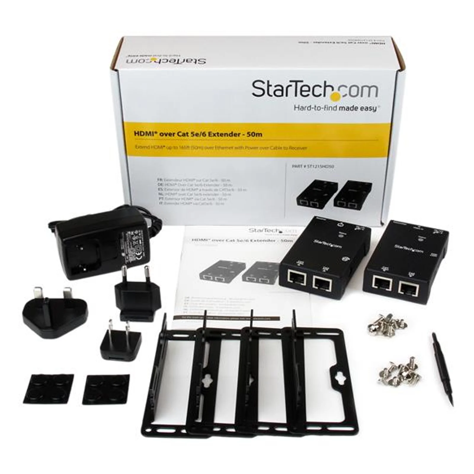 StarTech.com Transmetteur Prolongateur HDMI sur Cat5 /Cat6 avec Power over Cable - Extender HDMI RJ45 - 50m