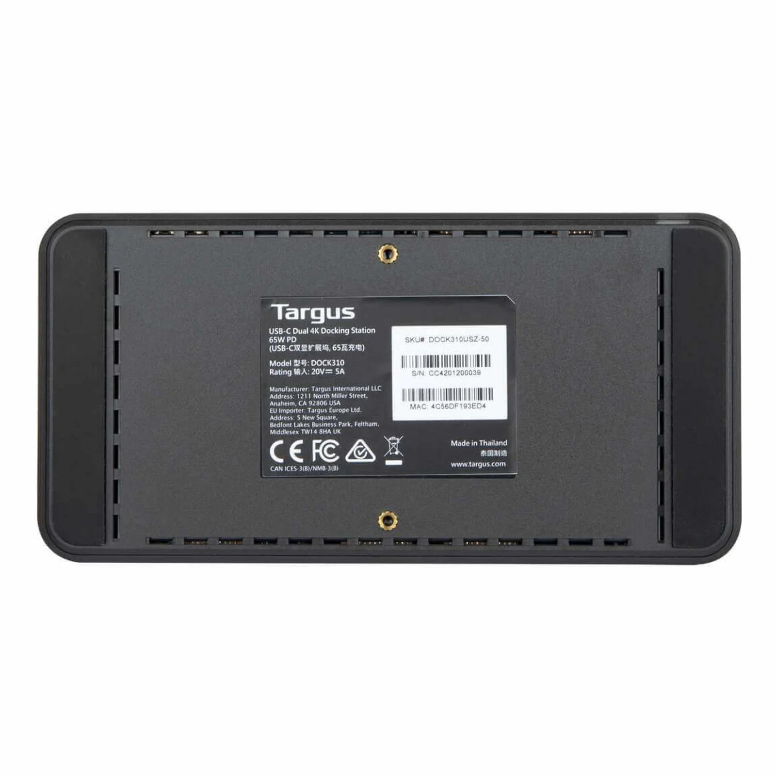 Targus DOCK310USZ station d'accueil Avec fil Noir