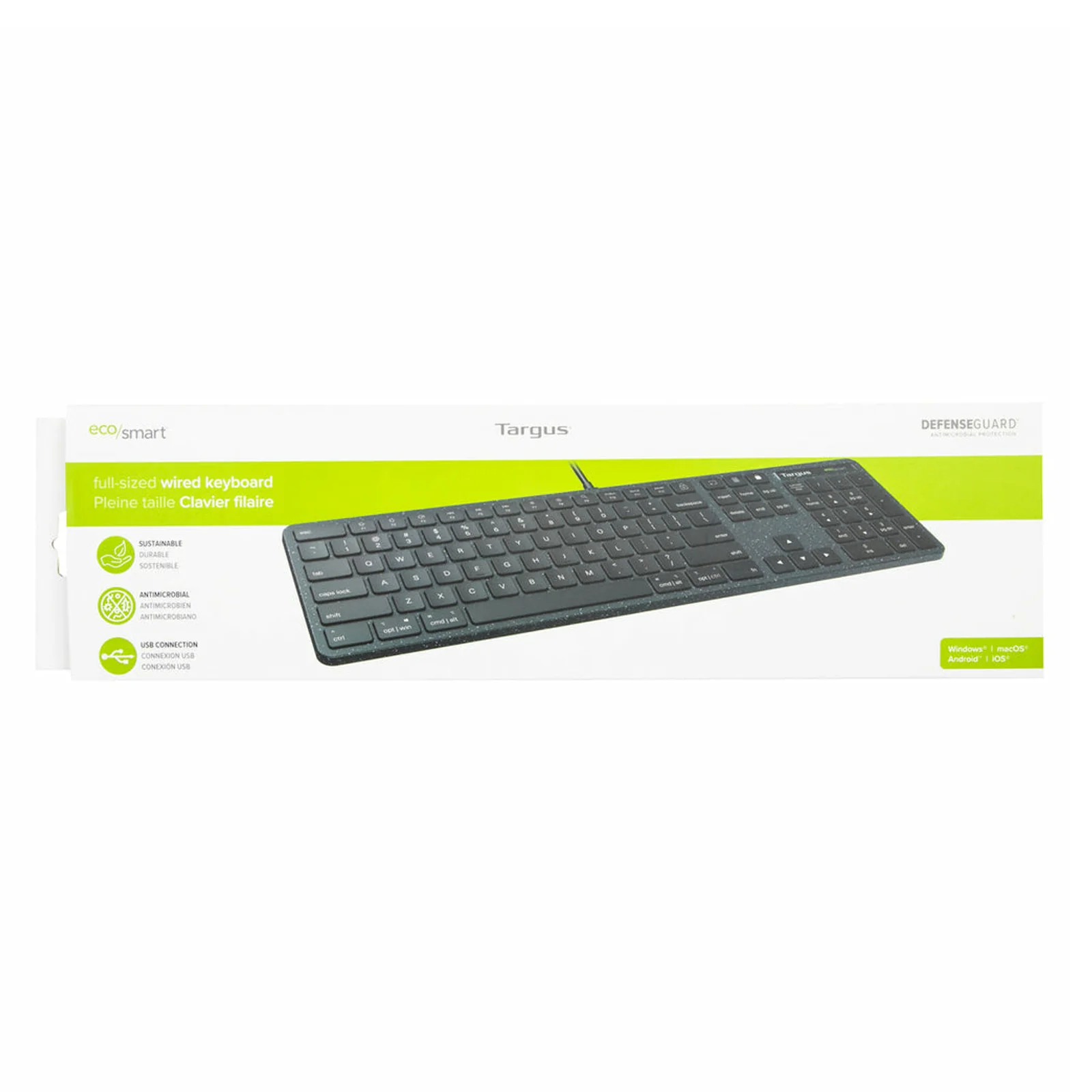 Targus EcoSmart AKB874UK clavier Universel USB QWERTY Anglais britannique Noir