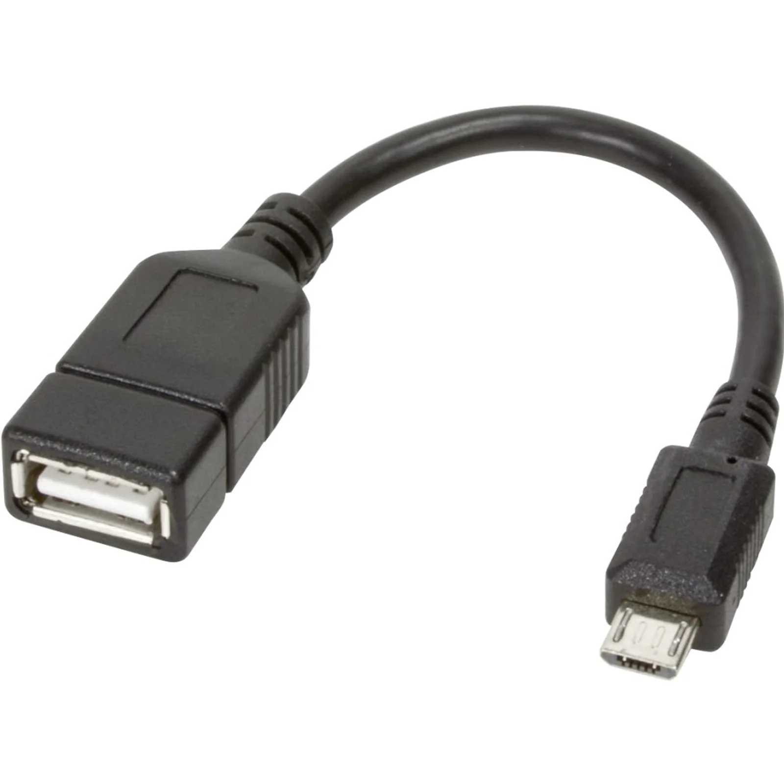 0.2m USB 2.0 Micro B - USB 2.0 A M/F câble USB 0,2 m Micro-USB B USB A 0,48 Gbit/s Noir