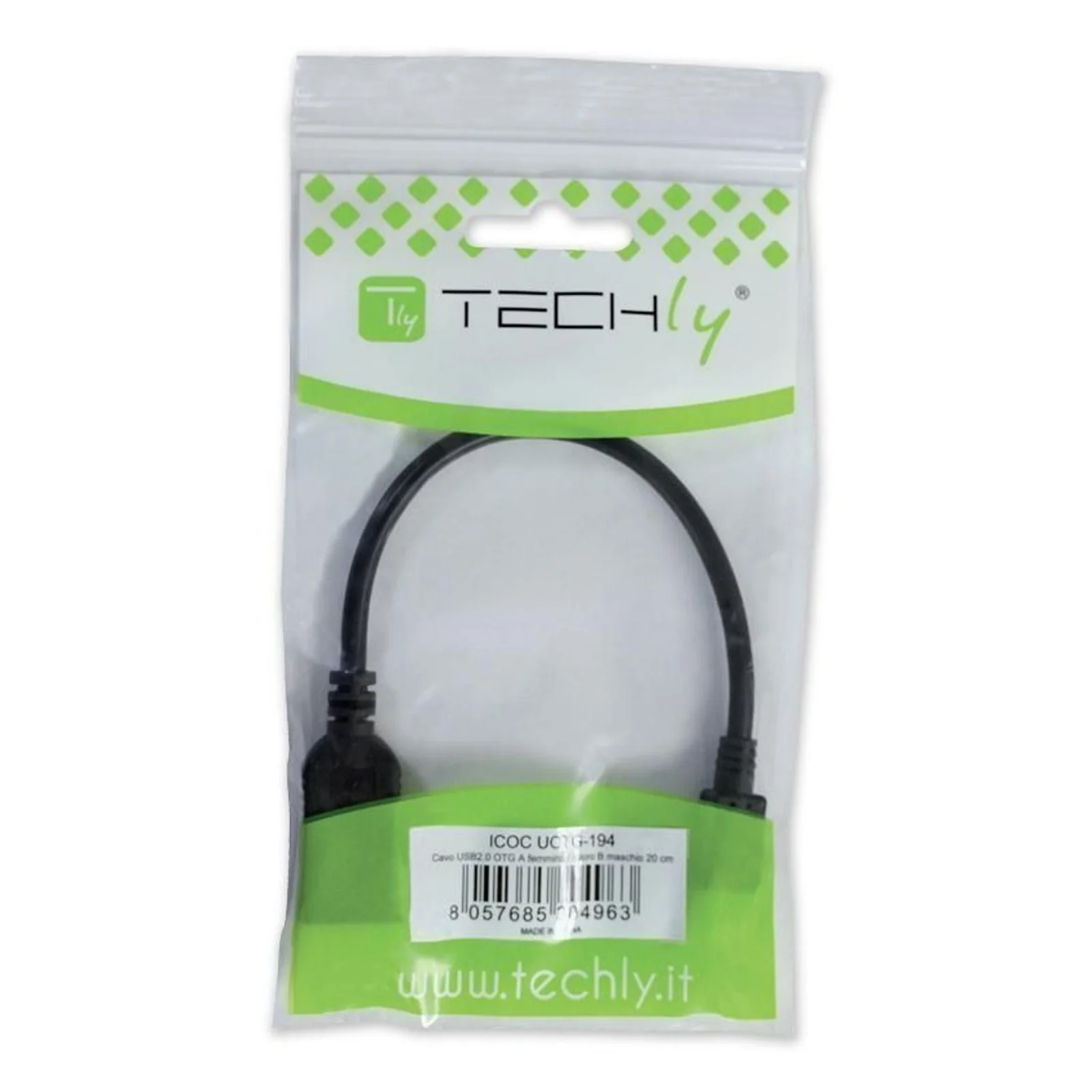 Techly 0.2m USB 2.0 Micro B - USB 2.0 A M/F câble USB 0,2 m Micro-USB B USB A 0,48 Gbit/s Noir