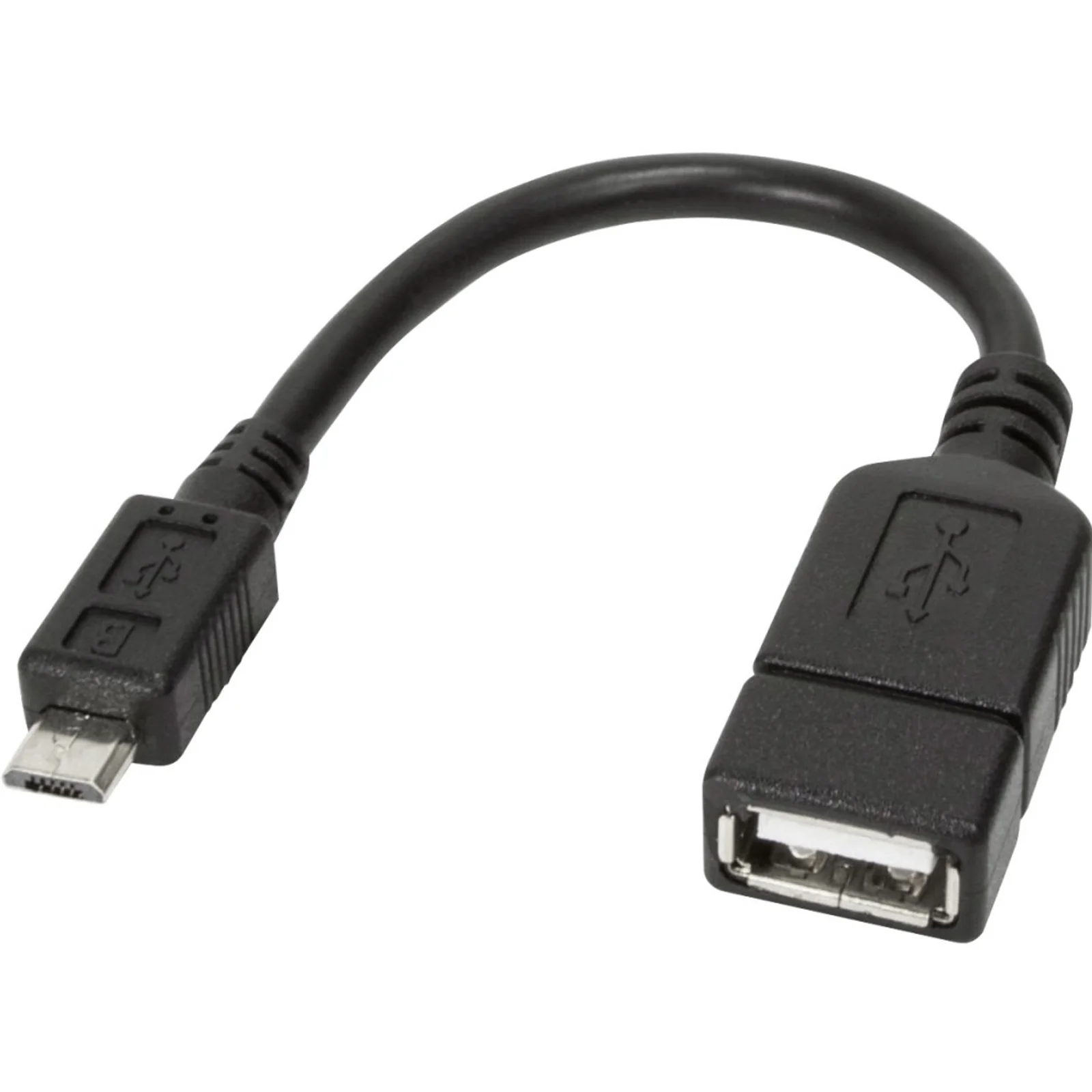 Techly 0.2m USB 2.0 Micro B - USB 2.0 A M/F câble USB 0,2 m Micro-USB B USB A 0,48 Gbit/s Noir