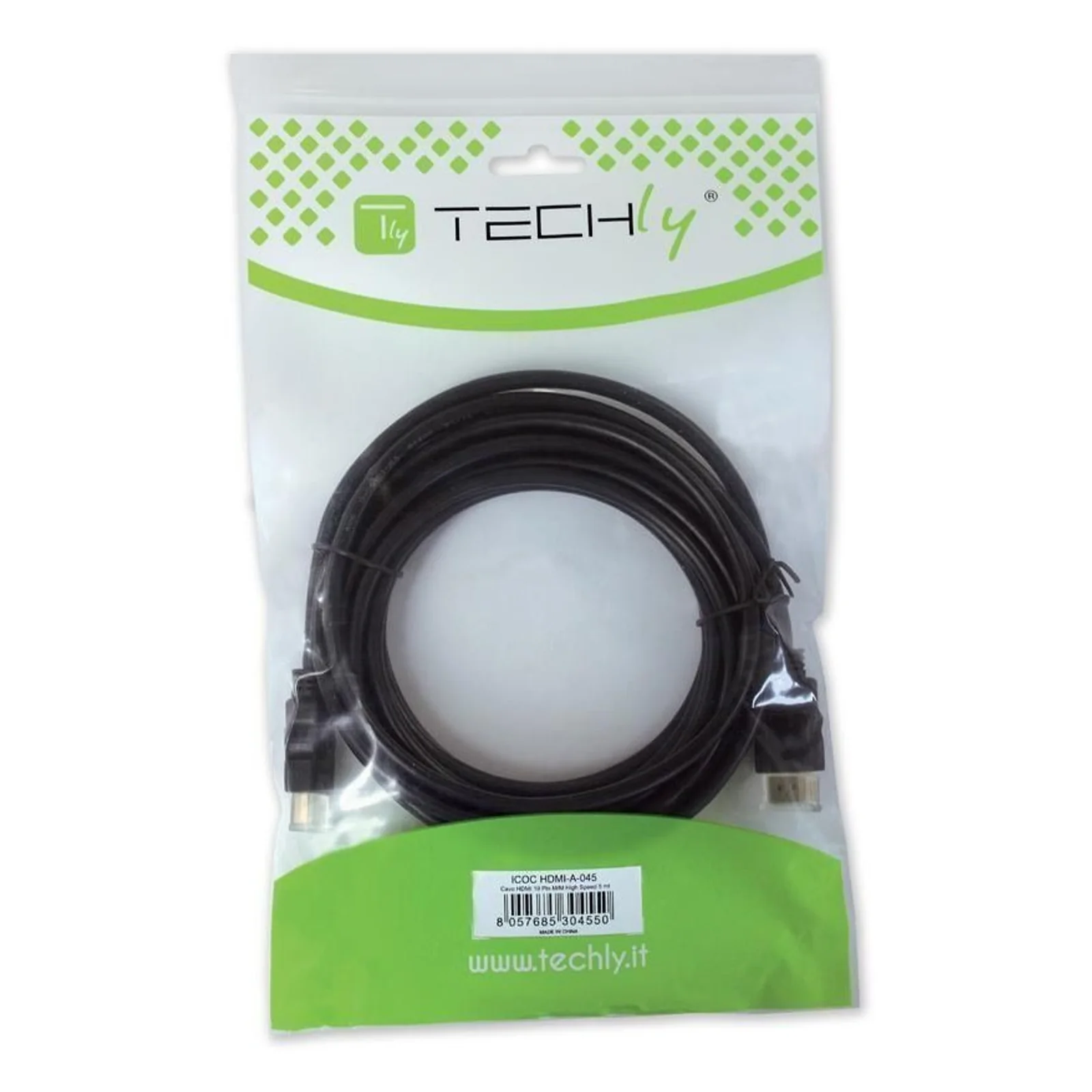 Techly 5m HDMI câble HDMI HDMI Type A (Standard) HDMI Type C (Mini) Noir