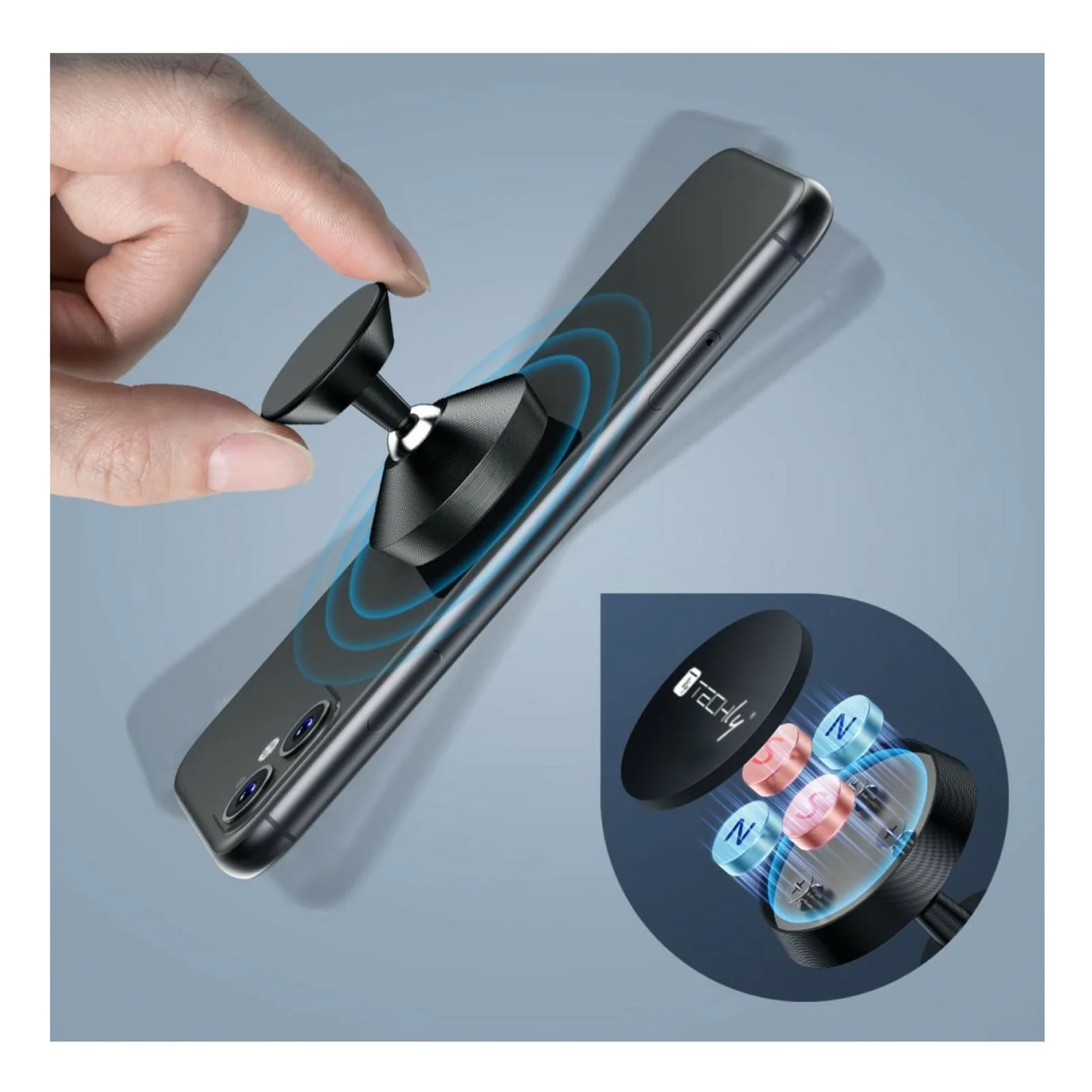 Techly I-SMART-UNI7 support Support passif Mobile/smartphone Noir