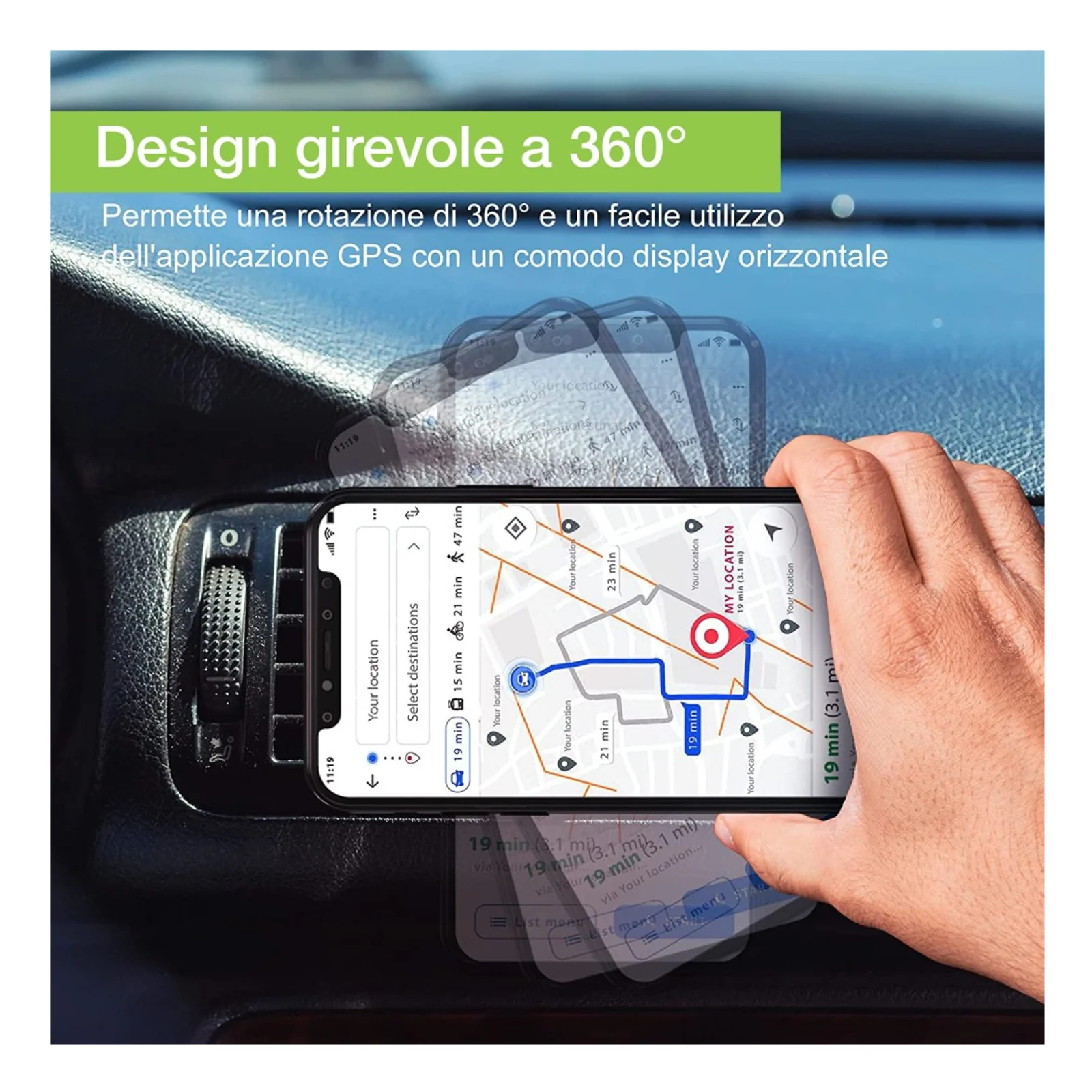 Techly I-SMART-UNIALTY support Support passif Mobile/smartphone Noir