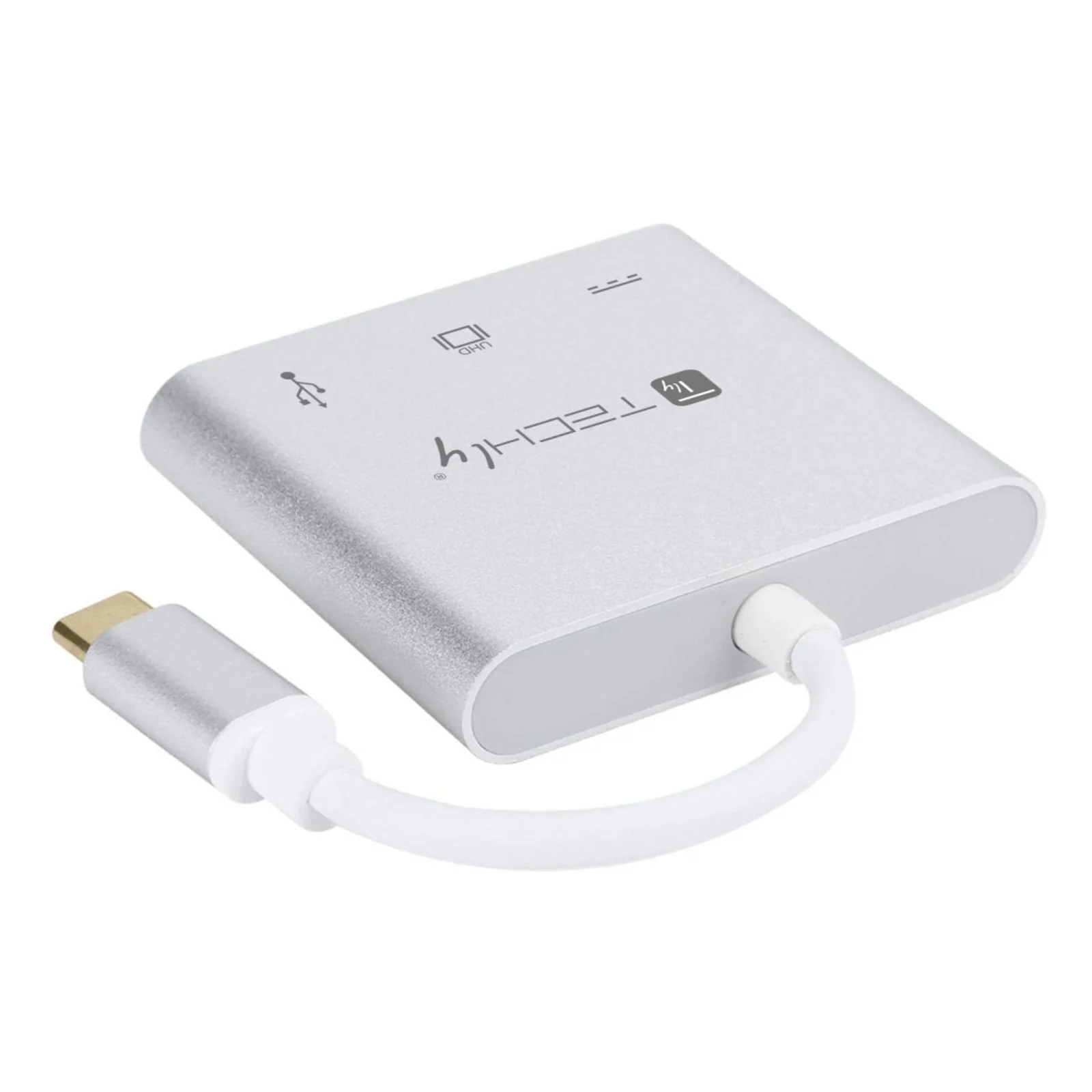 Techly IADAP USB31-HDMIPTY station d'accueil Avec fil USB 3.2 Gen 1 (3.1 Gen 1) Type-C Argent