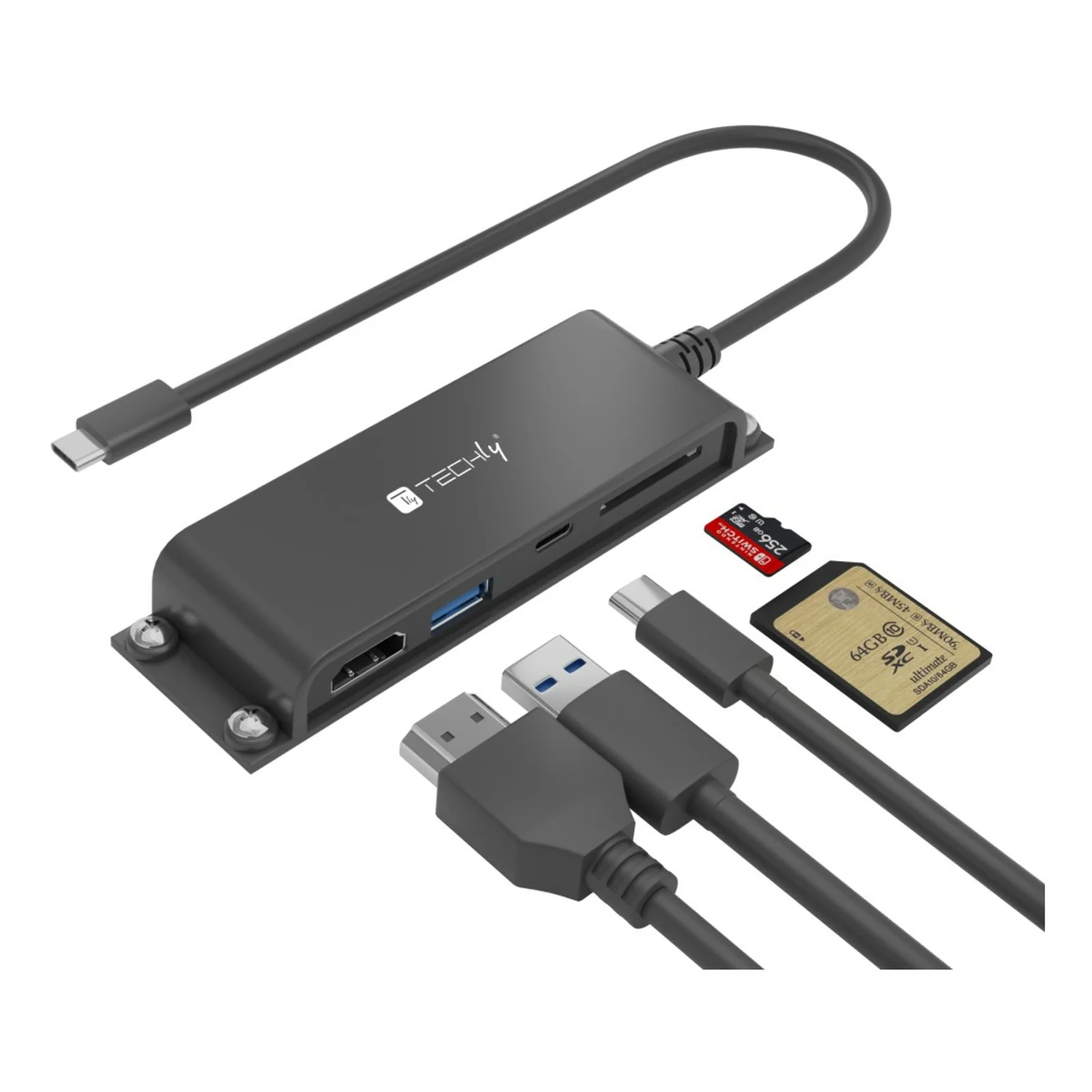 IADAP-USBC-935 station d'accueil Avec fil USB 3.2 Gen 1 (3.1 Gen 1) Type-C Noir