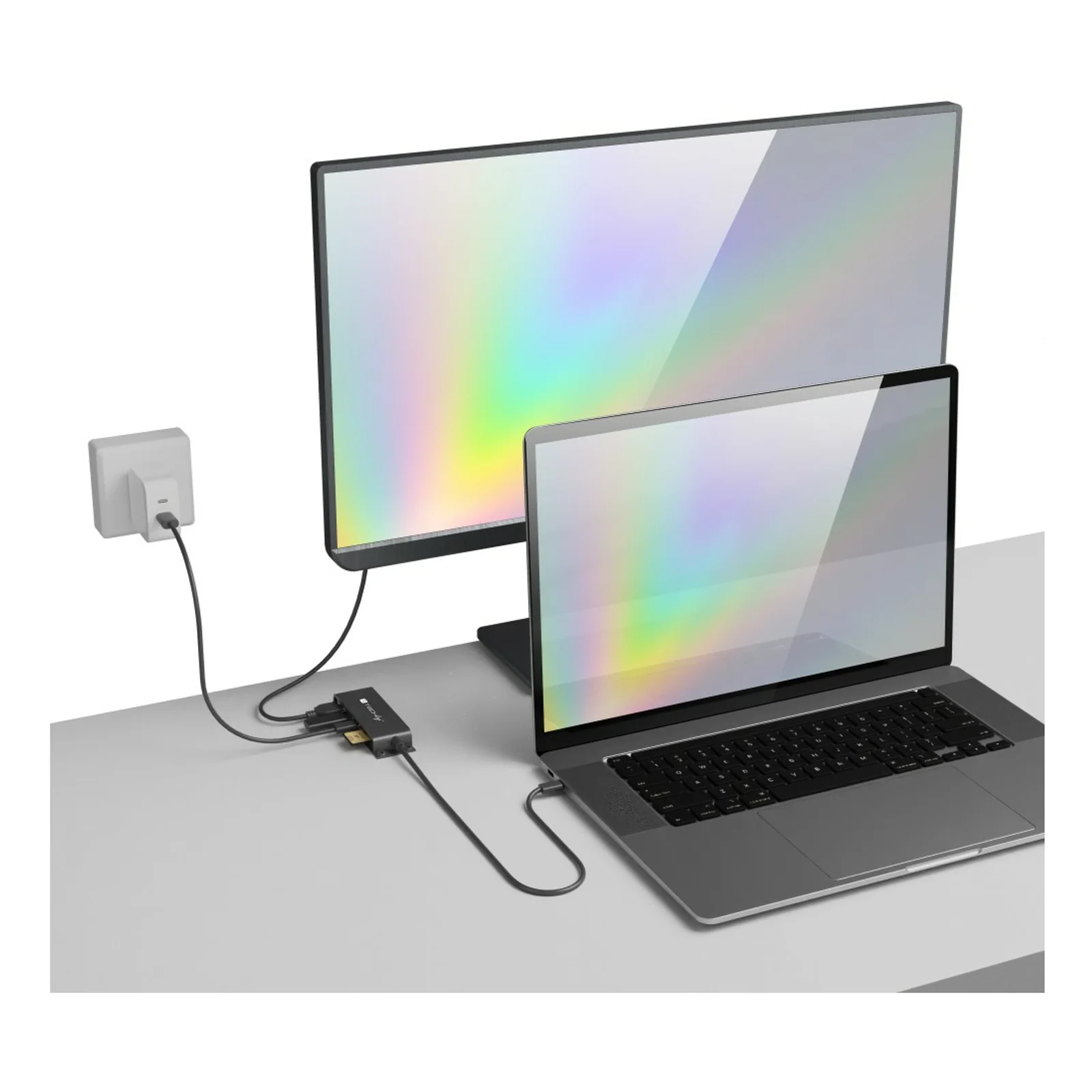 Techly IADAP-USBC-935 station d'accueil Avec fil USB 3.2 Gen 1 (3.1 Gen 1) Type-C Noir