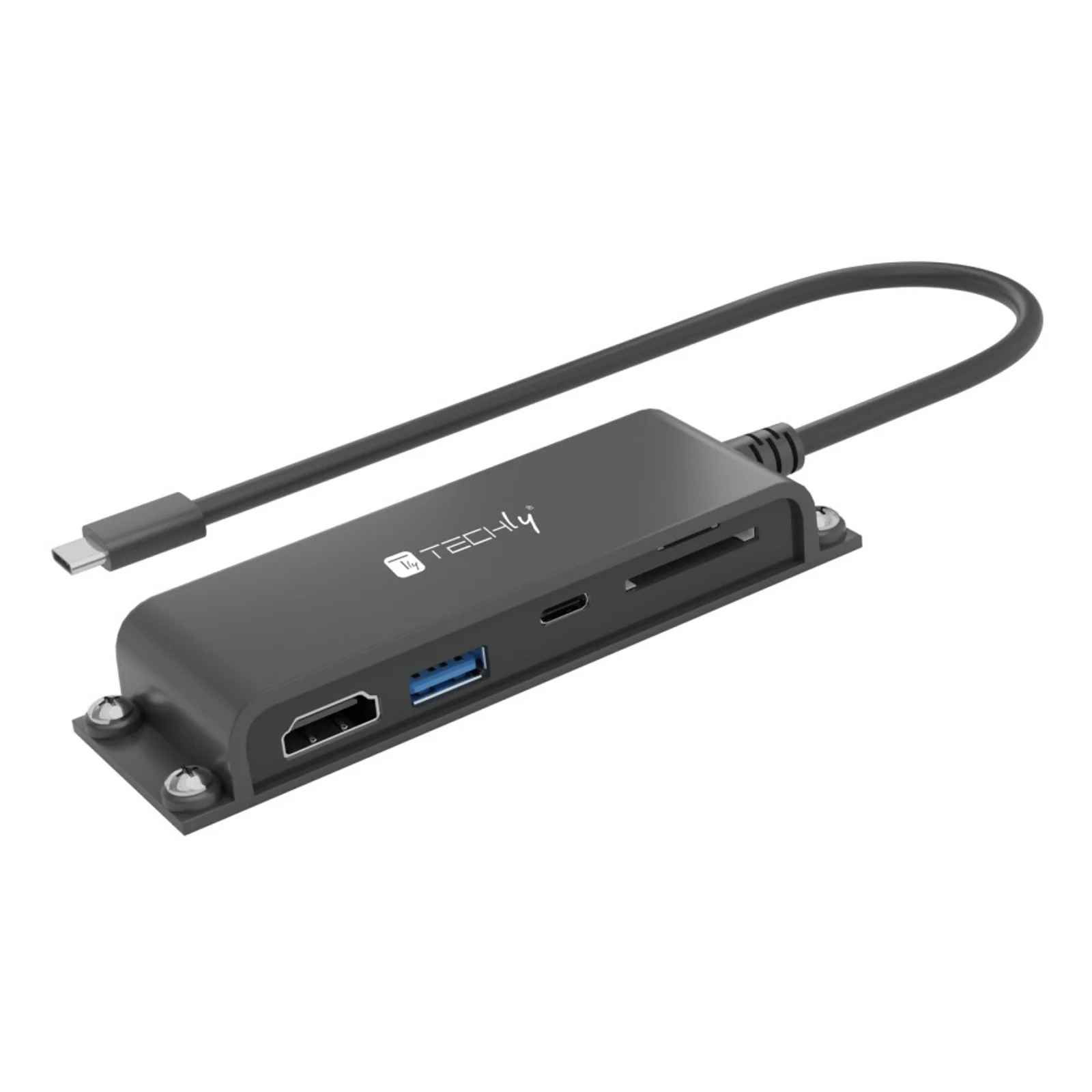 Techly IADAP-USBC-935 station d'accueil Avec fil USB 3.2 Gen 1 (3.1 Gen 1) Type-C Noir