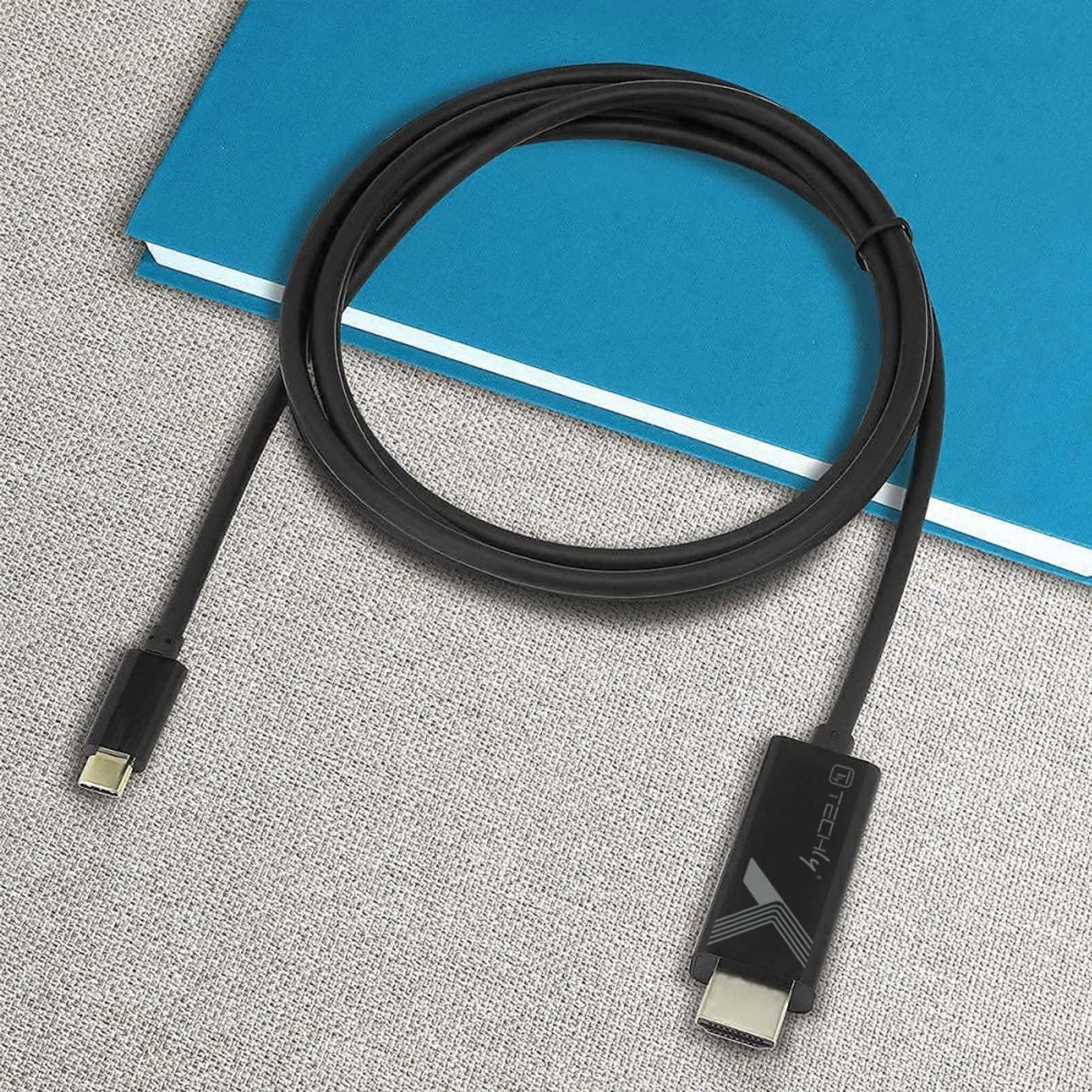 Techly IADAP-USBC-HDMI5TY câble vidéo et adaptateur 5 m USB Type-C HDMI Type A (Standard) Noir