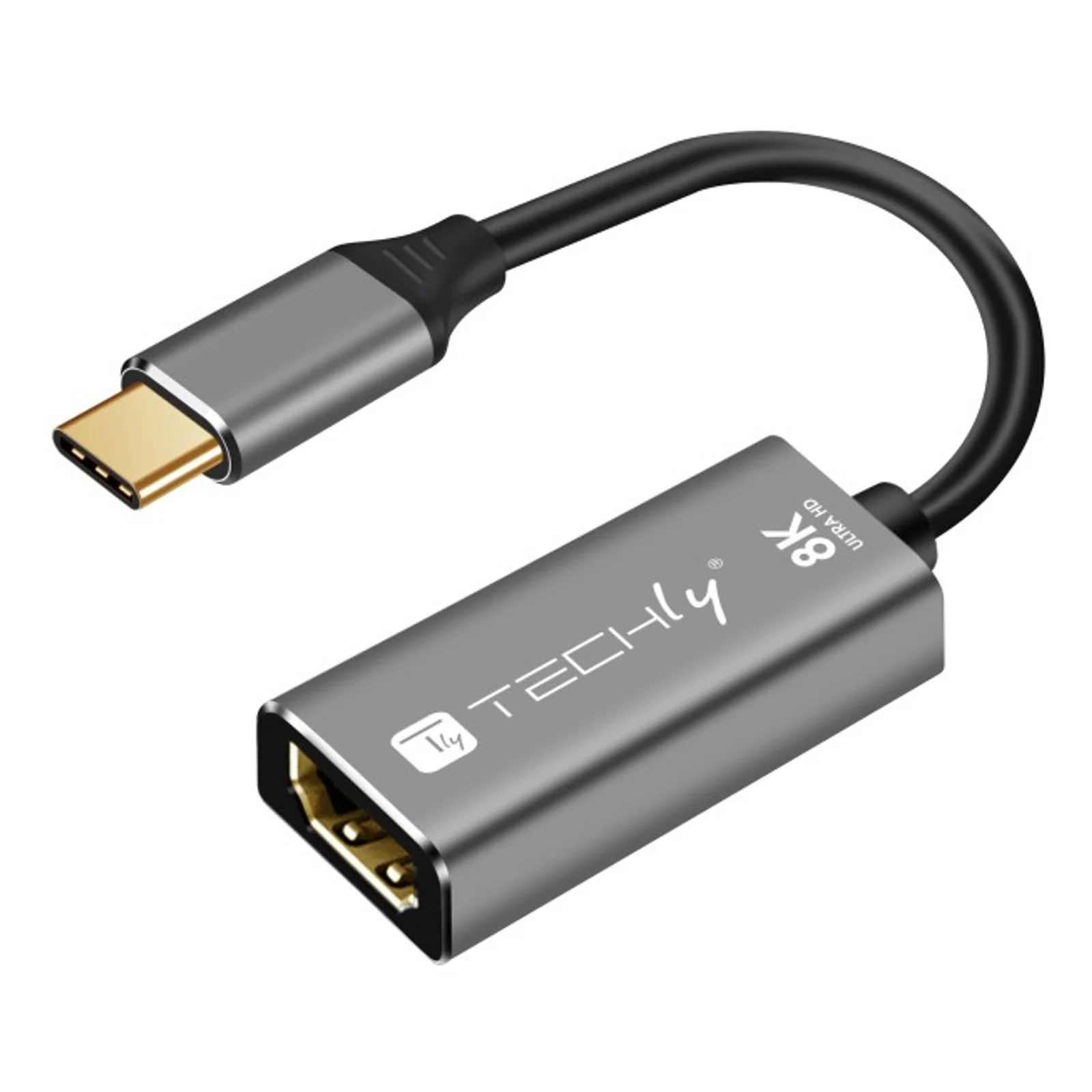 IADAP-USBC-HDMI8 adaptateur graphique USB 7680 x 4320 pixels Noir, Argent