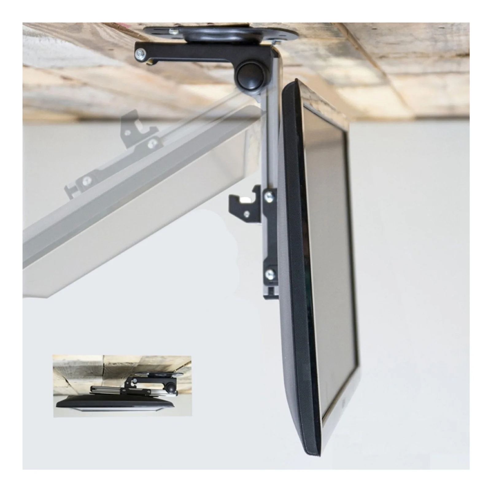 Techly ICA-CPLB 222 support pour téléviseur 94 cm (37") Noir, Argent