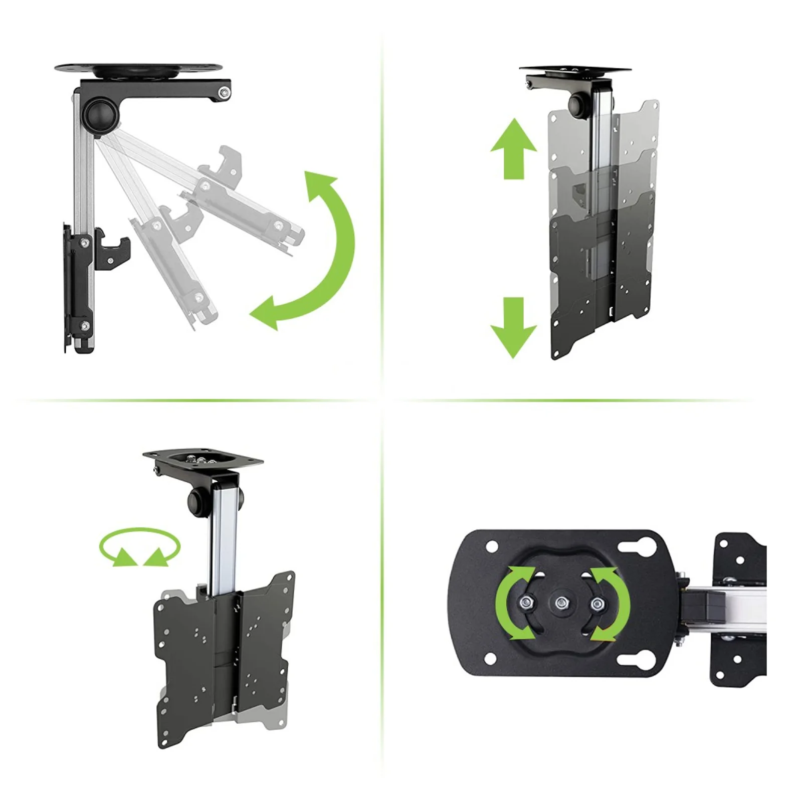 Techly ICA-CPLB 222 support pour téléviseur 94 cm (37") Noir, Argent