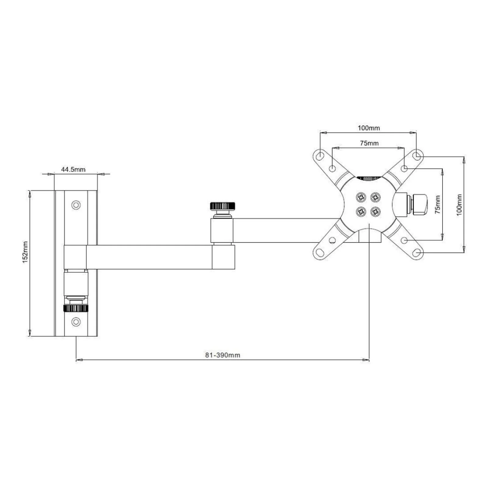 Techly ICA-LCD 104BK support pour téléviseur 76,2 cm (30") Noir