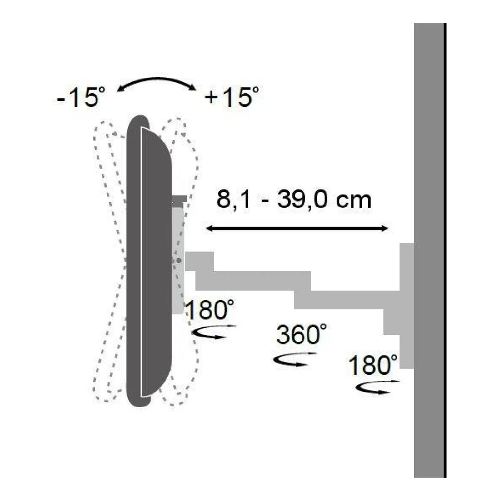 Techly ICA-LCD 104BK support pour téléviseur 76,2 cm (30") Noir