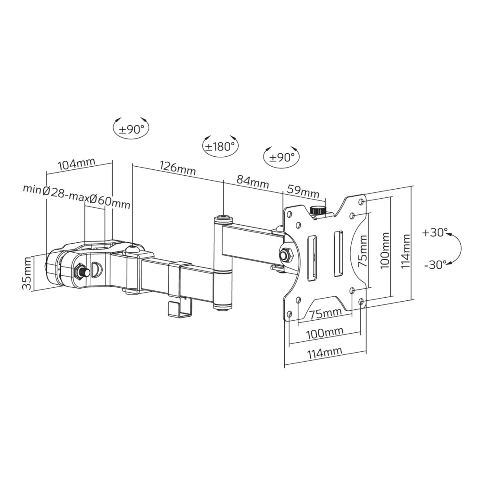 Techly ICA-LCD 110BK support pour téléviseur 81,3 cm (32") Noir