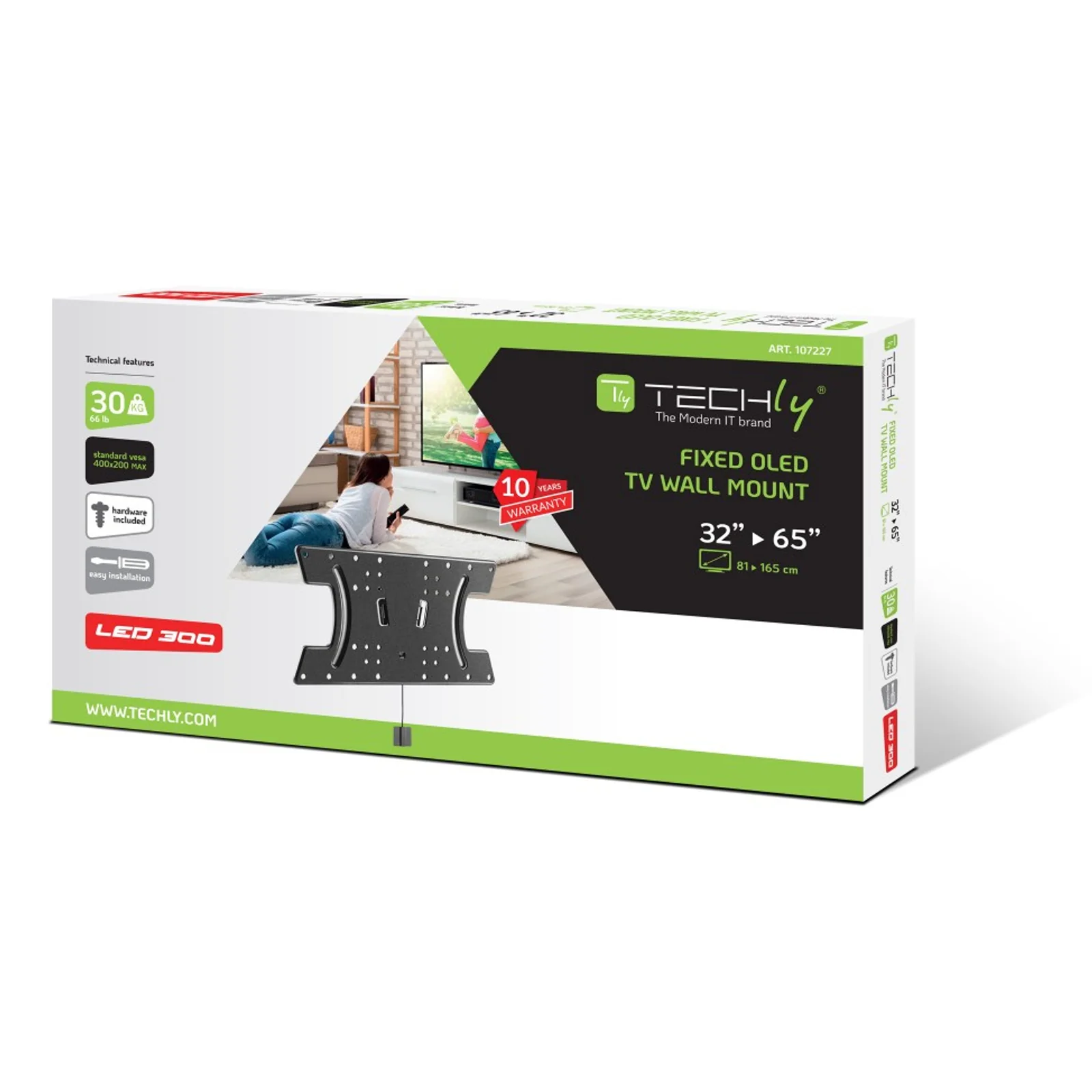 Techly ICA-LCD 24O support pour téléviseur 165,1 cm (65") Noir