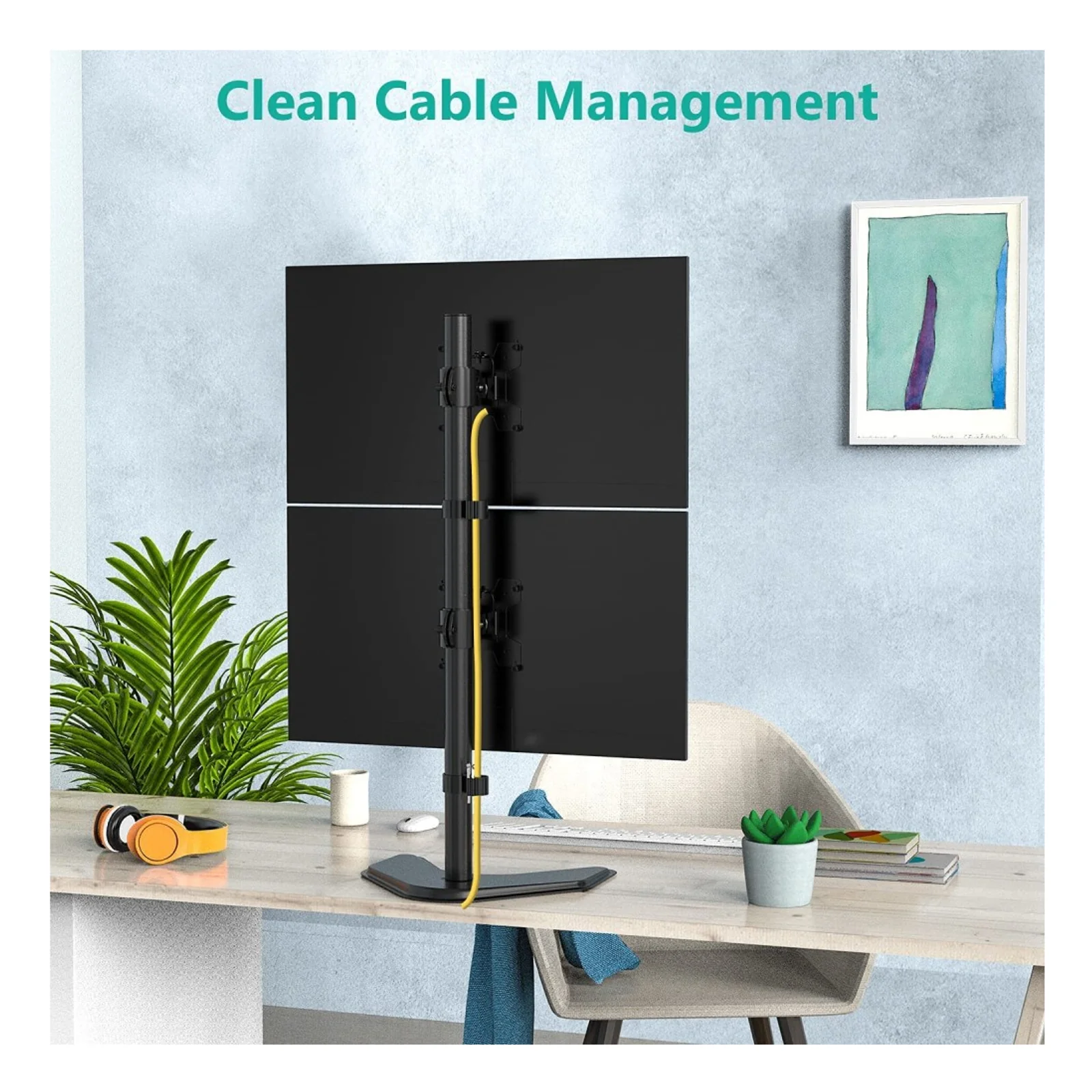 Techly ICA-LCD 2520V support d'écran plat pour bureau 68,6 cm (27") Noir