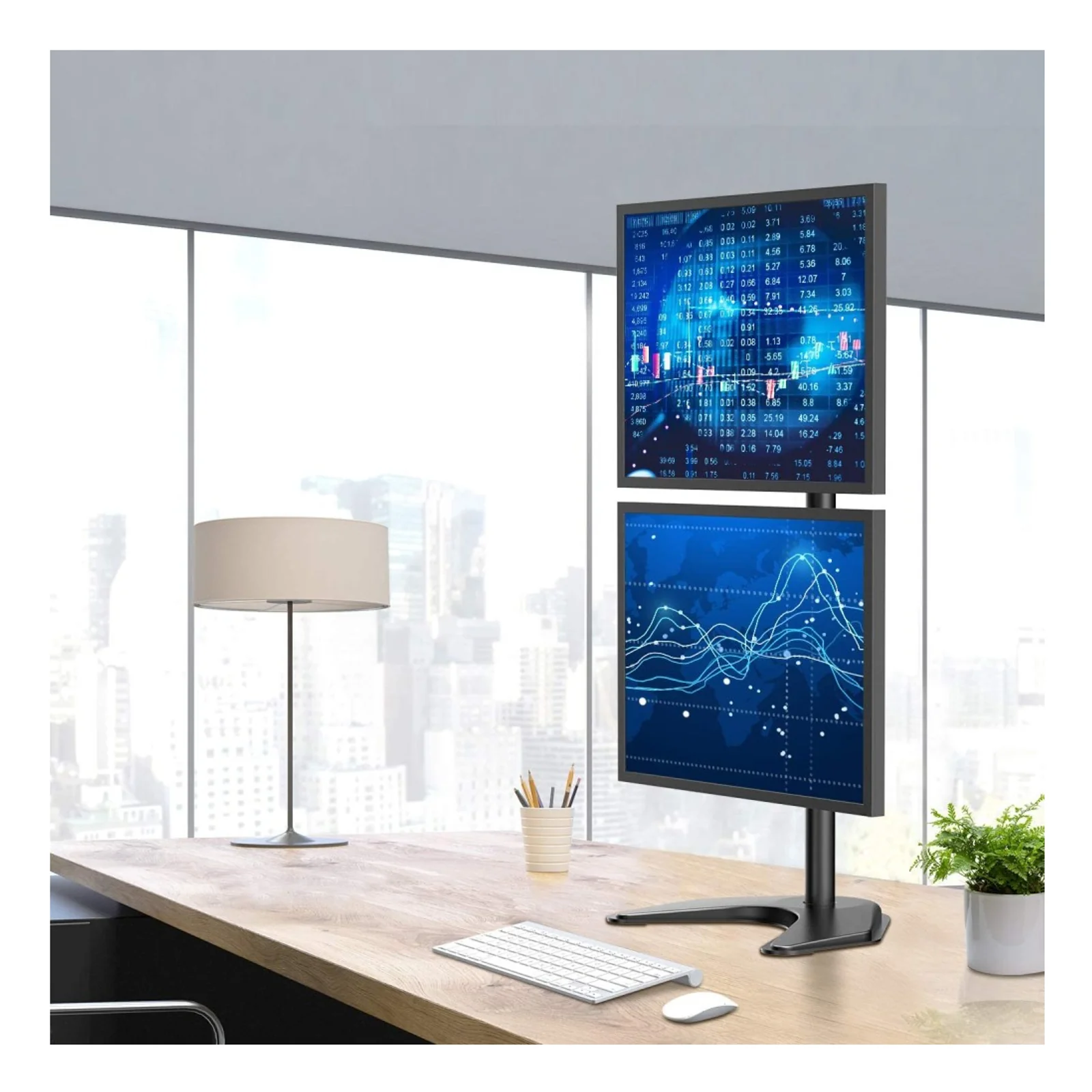 Techly ICA-LCD 2520V support d'écran plat pour bureau 68,6 cm (27") Noir