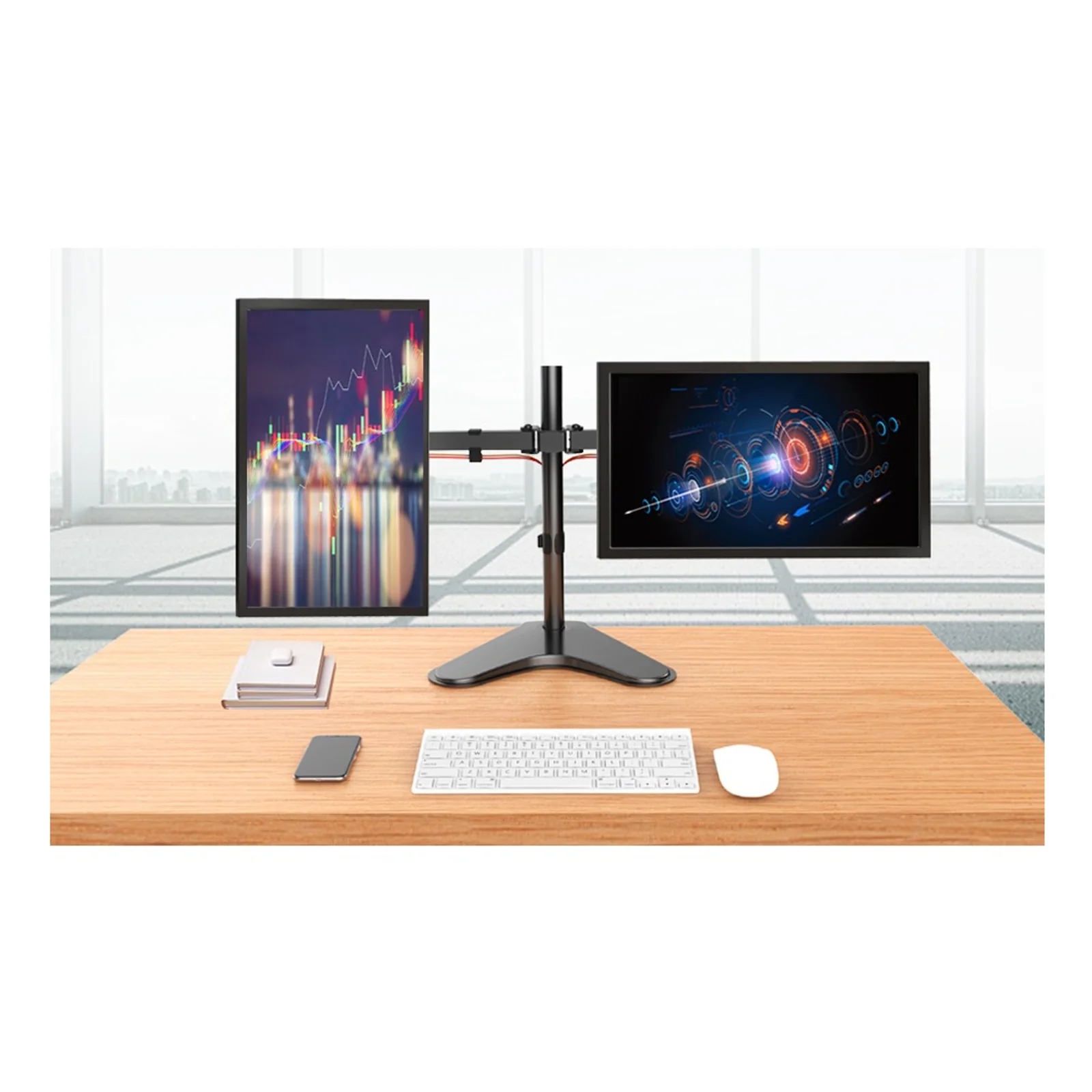 Techly ICA-LCD 2524 support d'écran plat pour bureau 81,3 cm (32") Noir