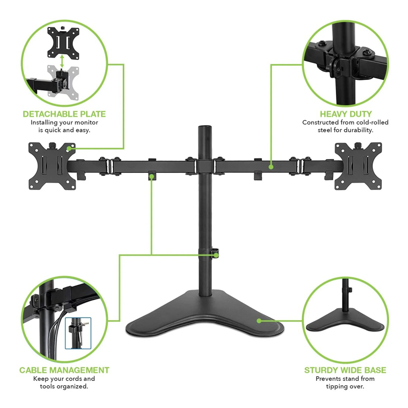 Techly ICA-LCD 2524 support d'écran plat pour bureau 81,3 cm (32") Noir