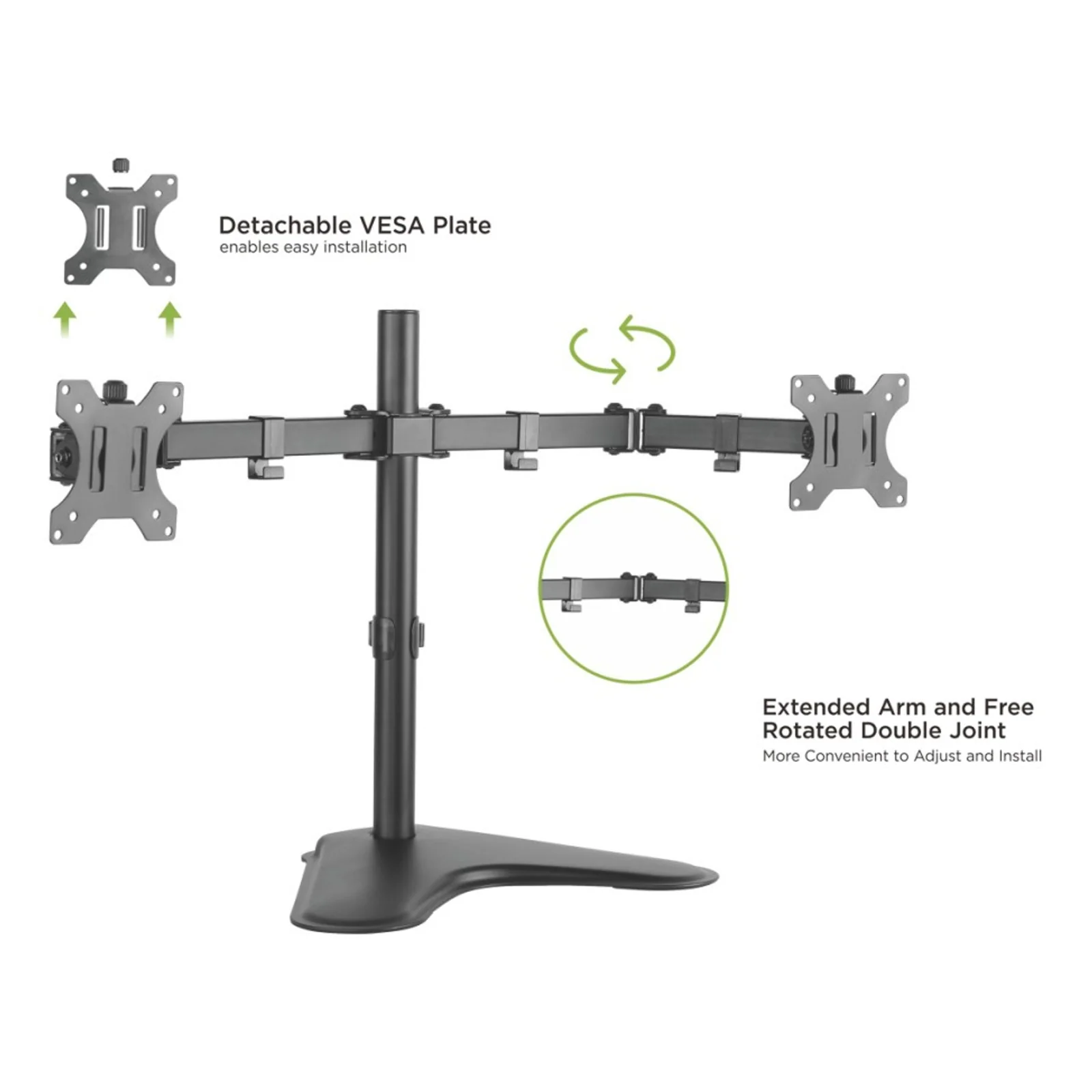 Techly ICA-LCD 2524 support d'écran plat pour bureau 81,3 cm (32") Noir