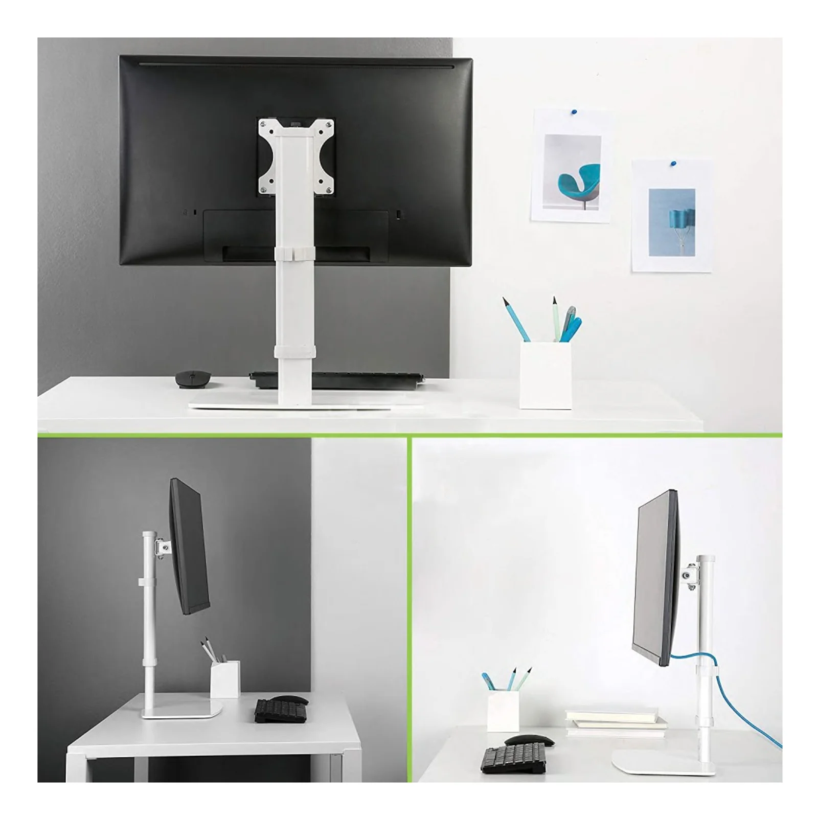 Techly ICA-LCD 260 support d'écran plat pour bureau 68,6 cm (27") Blanc