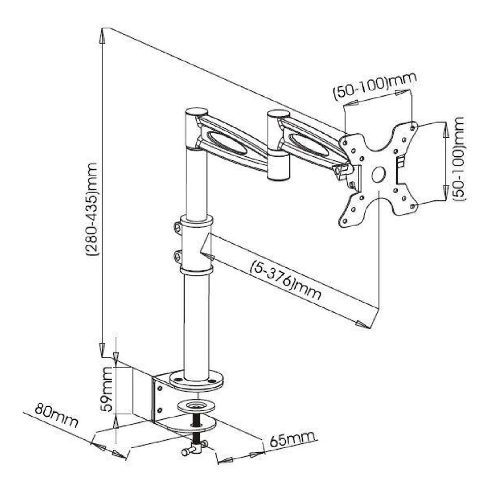 Techly ICA-LCD 502BK support d'écran plat pour bureau 68,6 cm (27") Noir