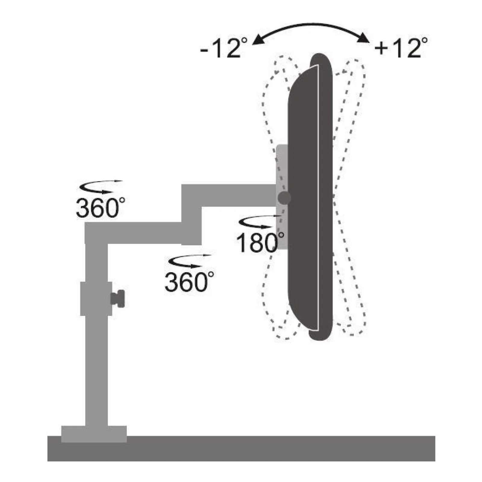 Techly ICA-LCD 502BK support d'écran plat pour bureau 68,6 cm (27") Noir