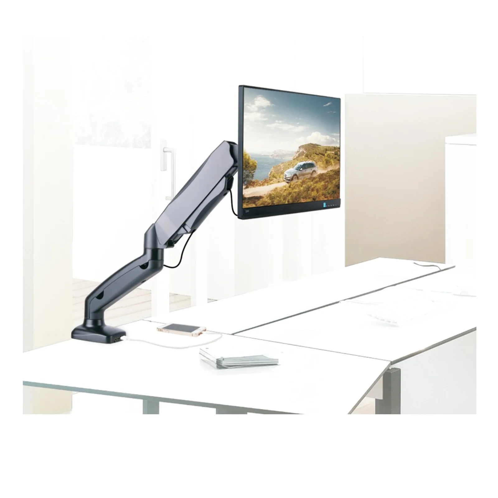 Techly ICA-LCD 514 support d'écran plat pour bureau 68,6 cm (27") Noir