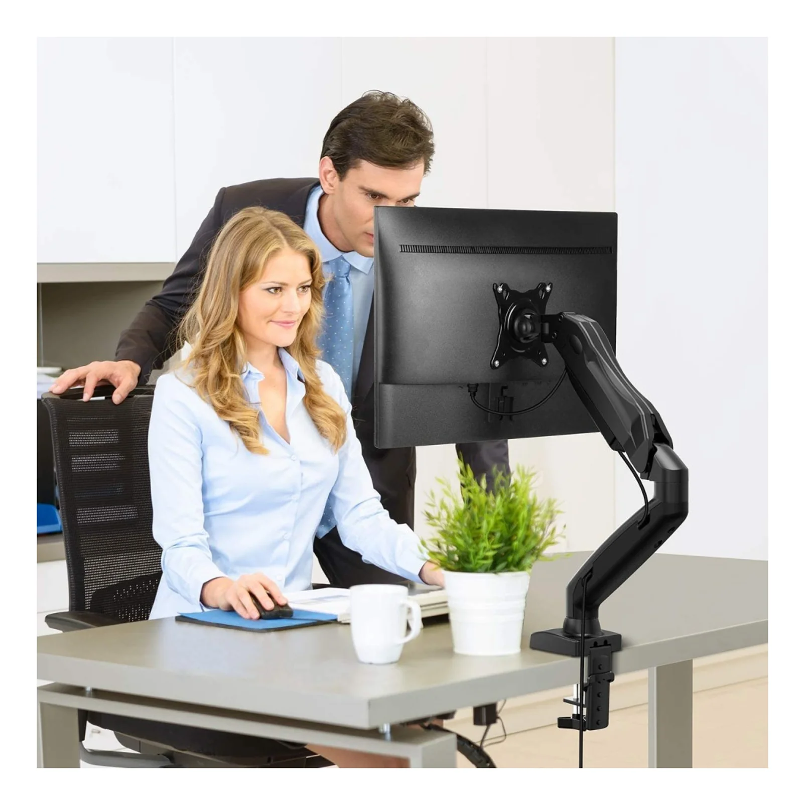 Techly ICA-LCD 514 support d'écran plat pour bureau 68,6 cm (27") Noir
