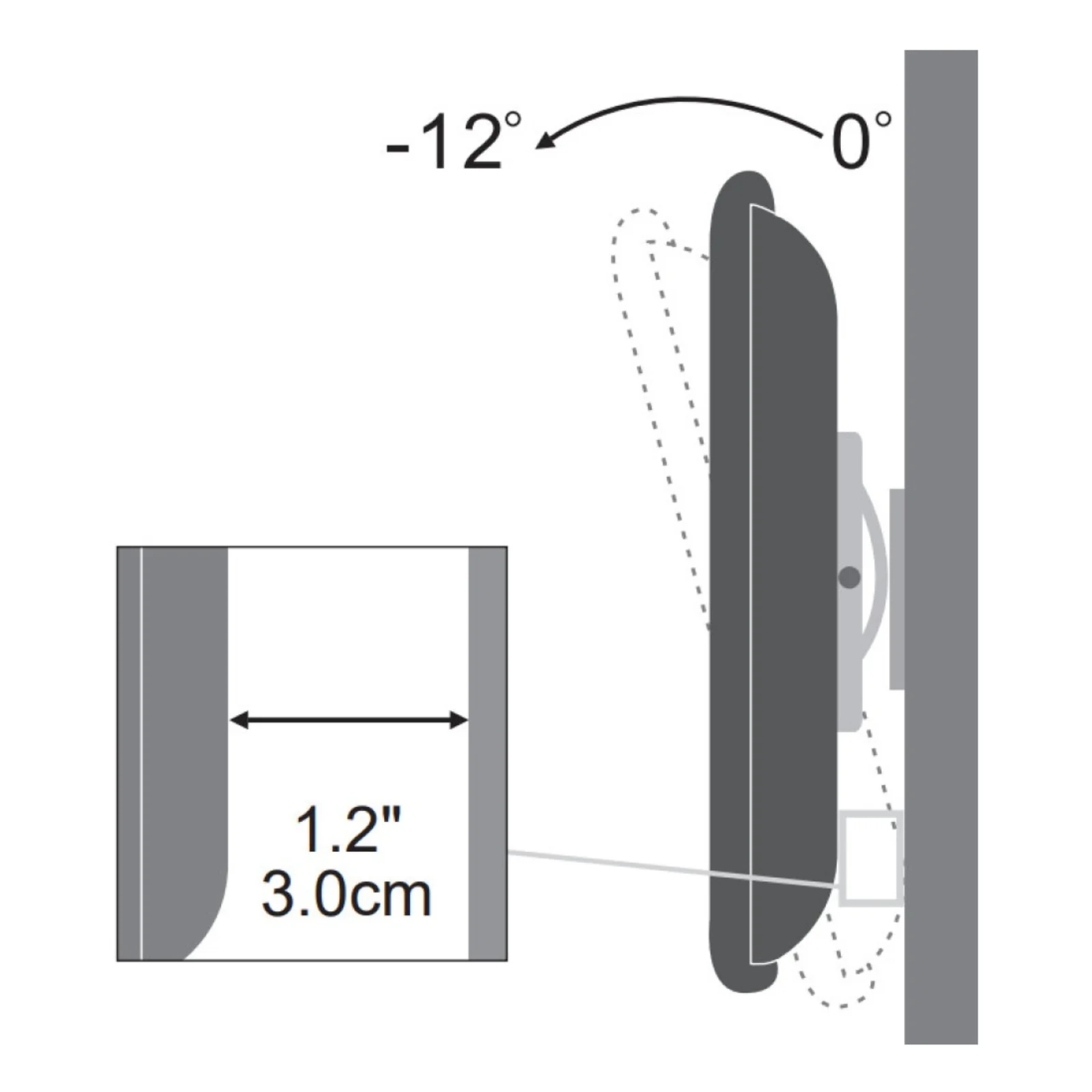 Techly ICA-LCD-900 76,2 cm (30") Noir
