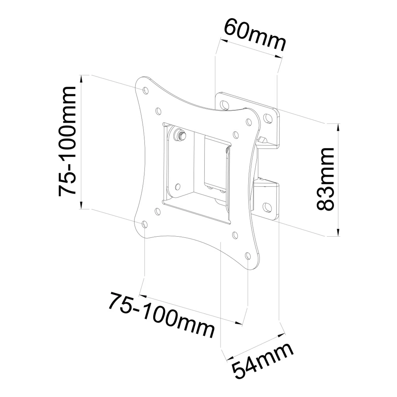 Techly ICA-LCD-901 76,2 cm (30") Noir
