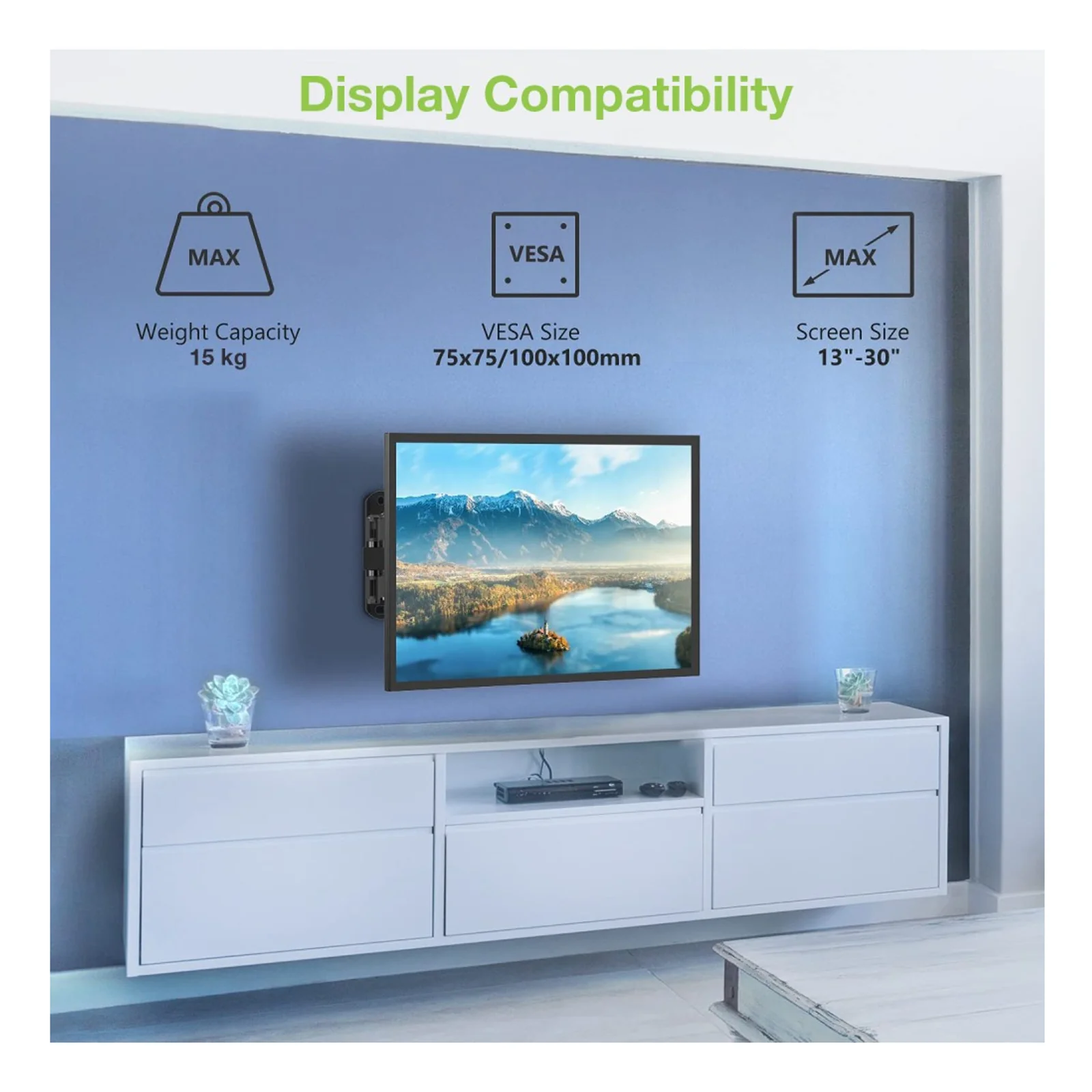 Techly ICA-LCD 923B support pour téléviseur 76,2 cm (30") Noir