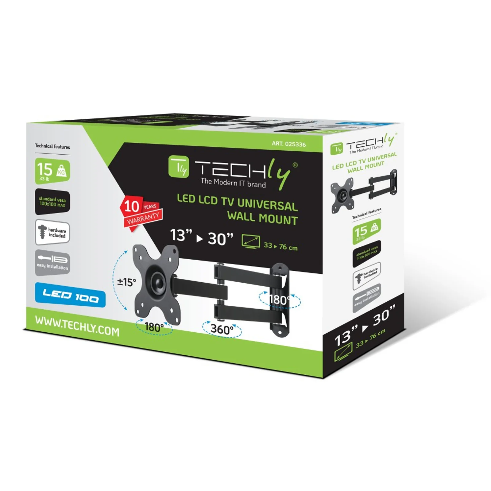 Techly ICA-LCD 923B support pour téléviseur 76,2 cm (30") Noir
