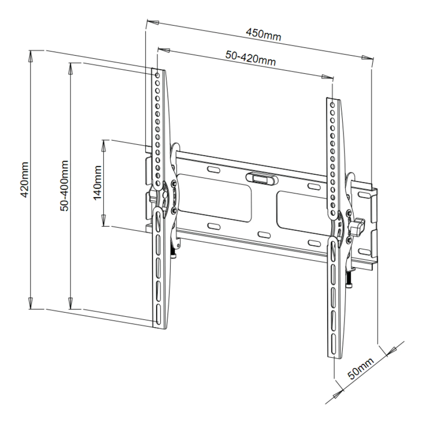 Techly ICA-PLB 131M support pour téléviseur 139,7 cm (55") Noir