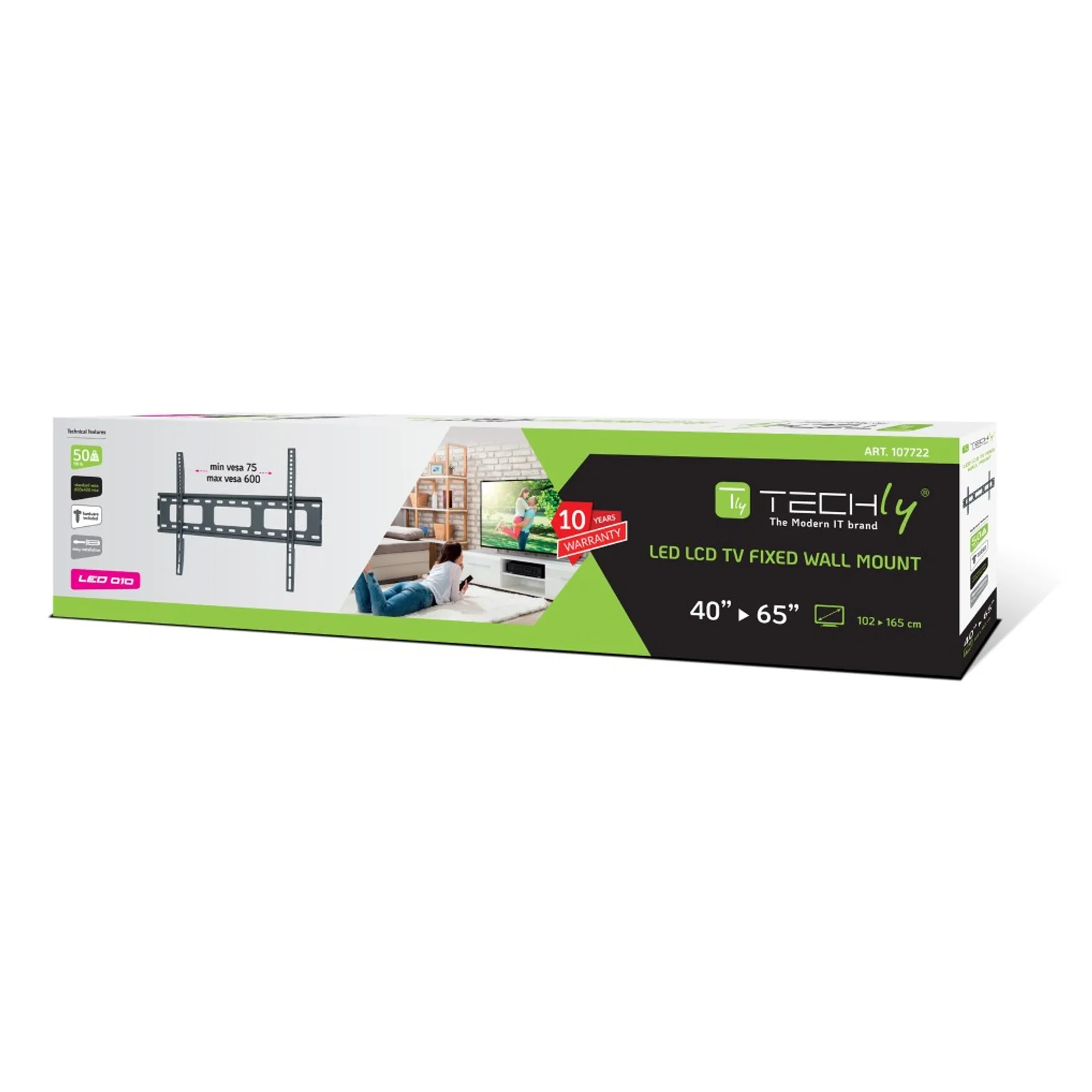 Techly ICA-PLB 132L2 support pour téléviseur 165,1 cm (65") Noir