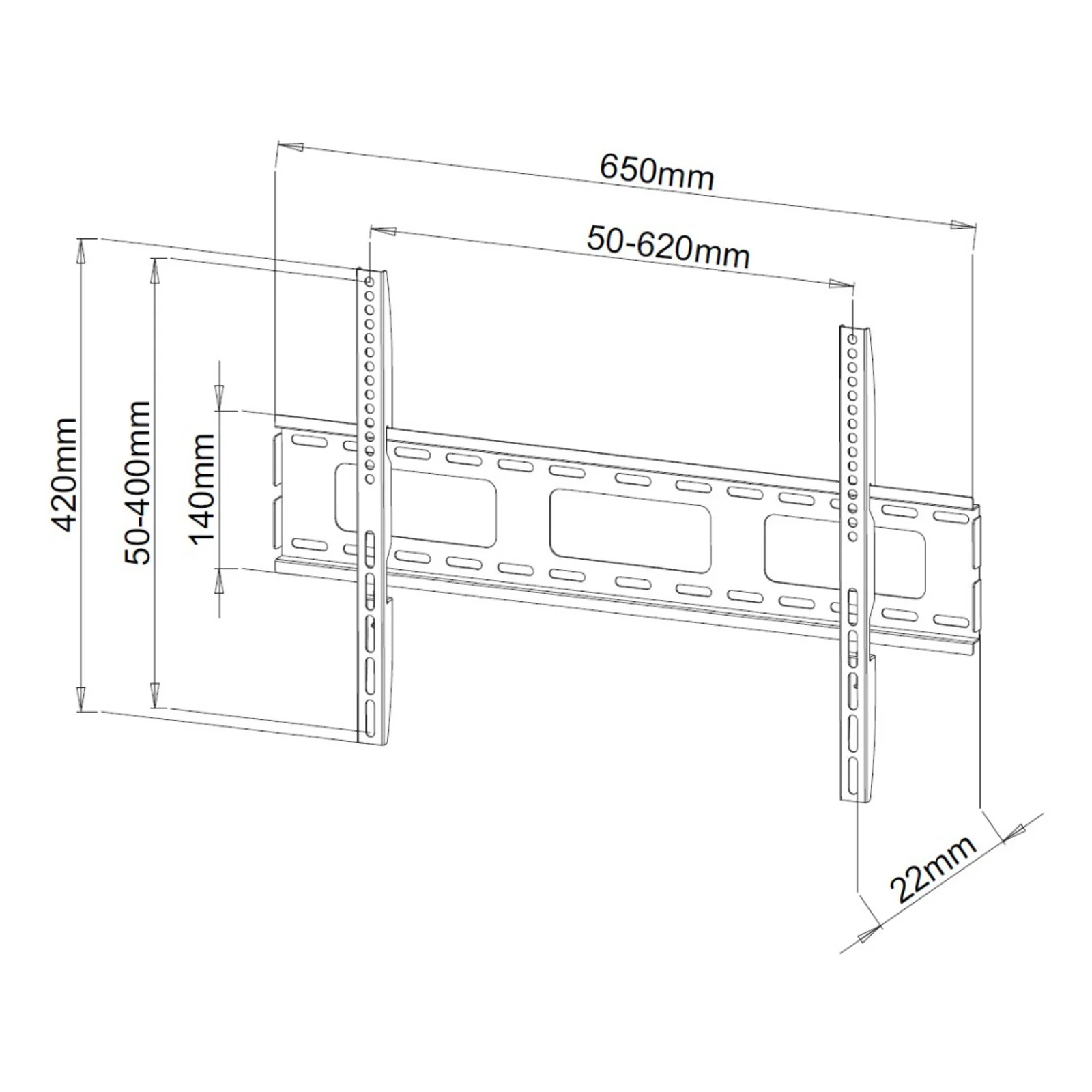 Techly ICA-PLB 132L2 support pour téléviseur 165,1 cm (65") Noir