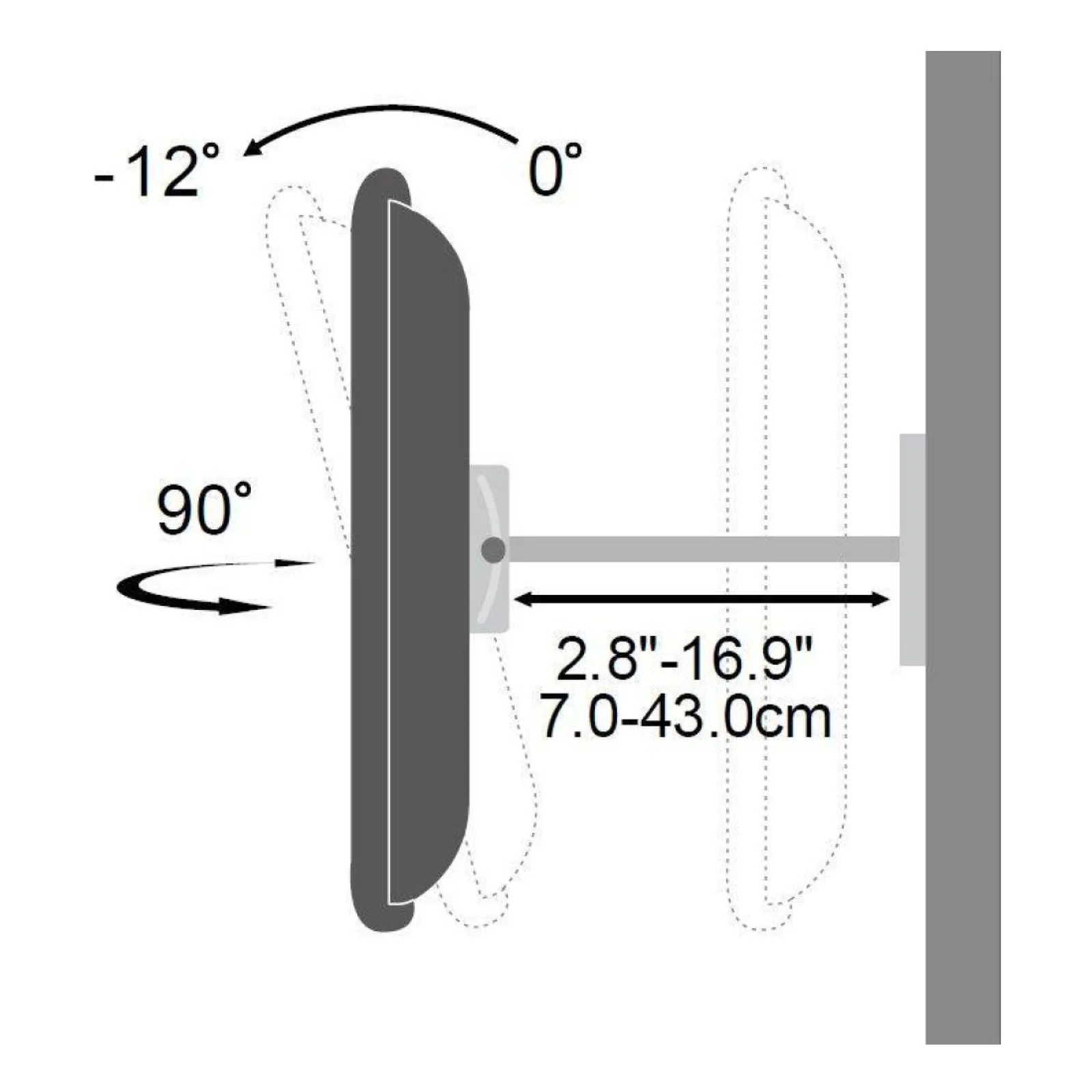 Techly ICA-PLB 147XL support pour téléviseur 177,8 cm (70") Noir