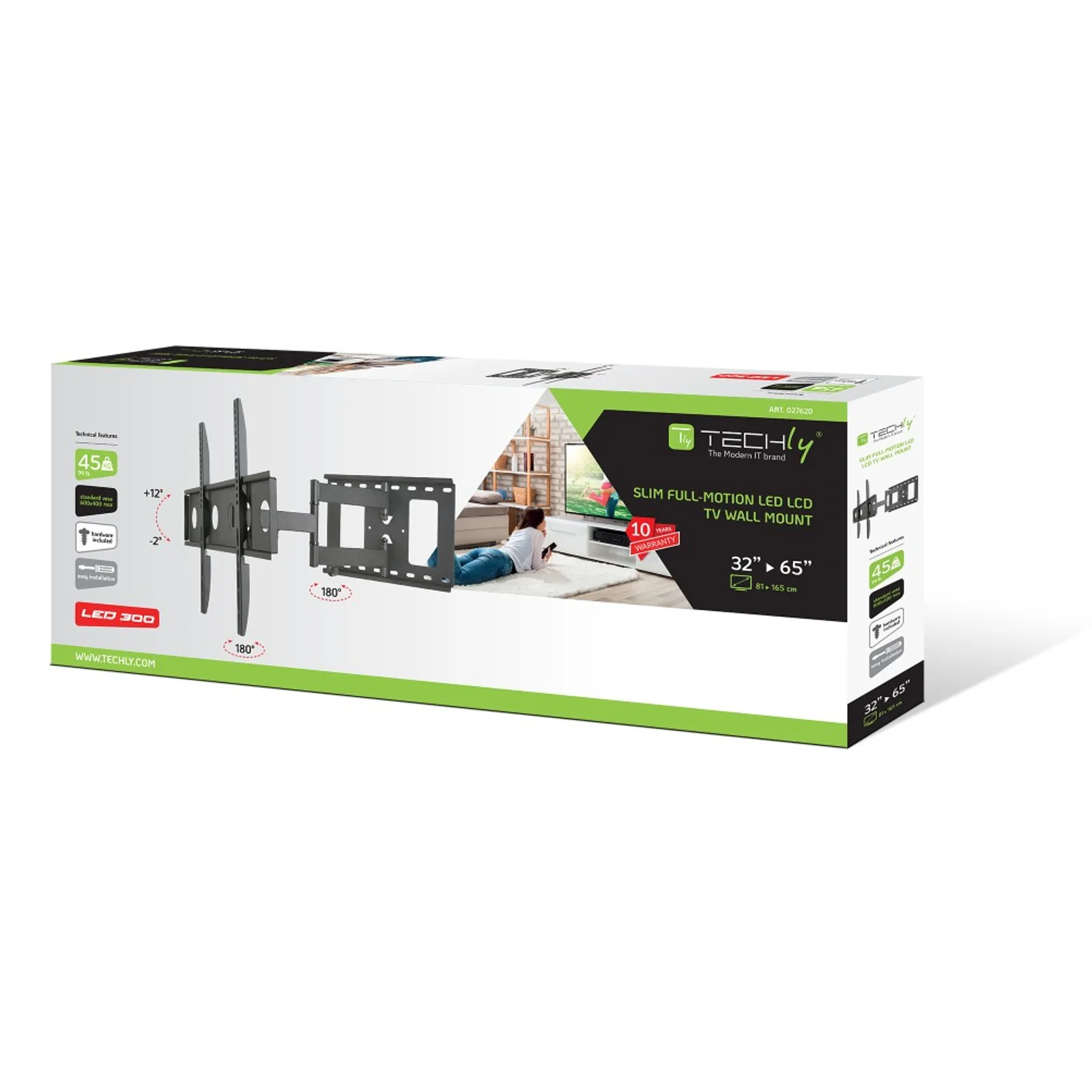 Techly ICA-PLB 148L support pour téléviseur 165,1 cm (65") Noir