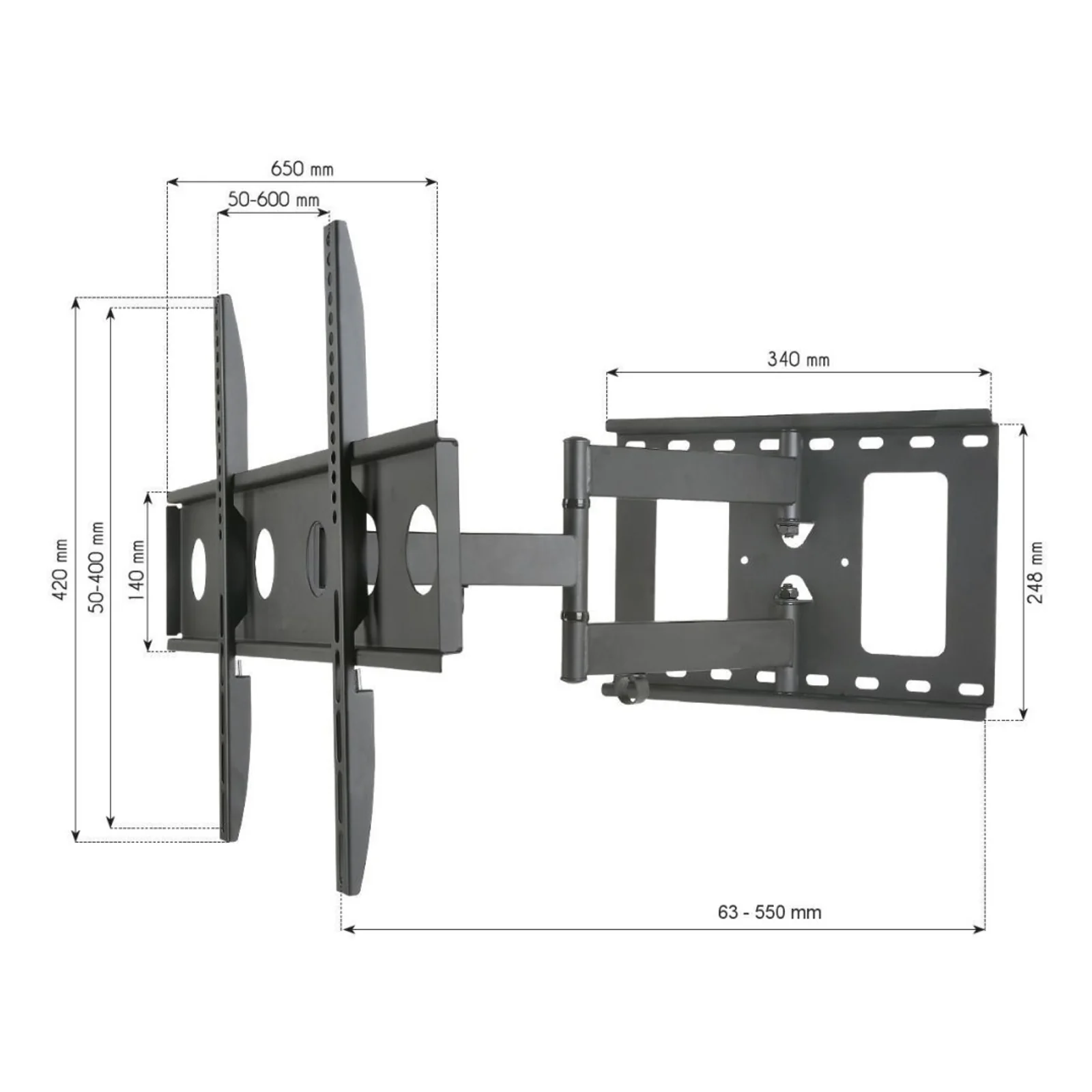 Techly ICA-PLB 148L support pour téléviseur 165,1 cm (65") Noir