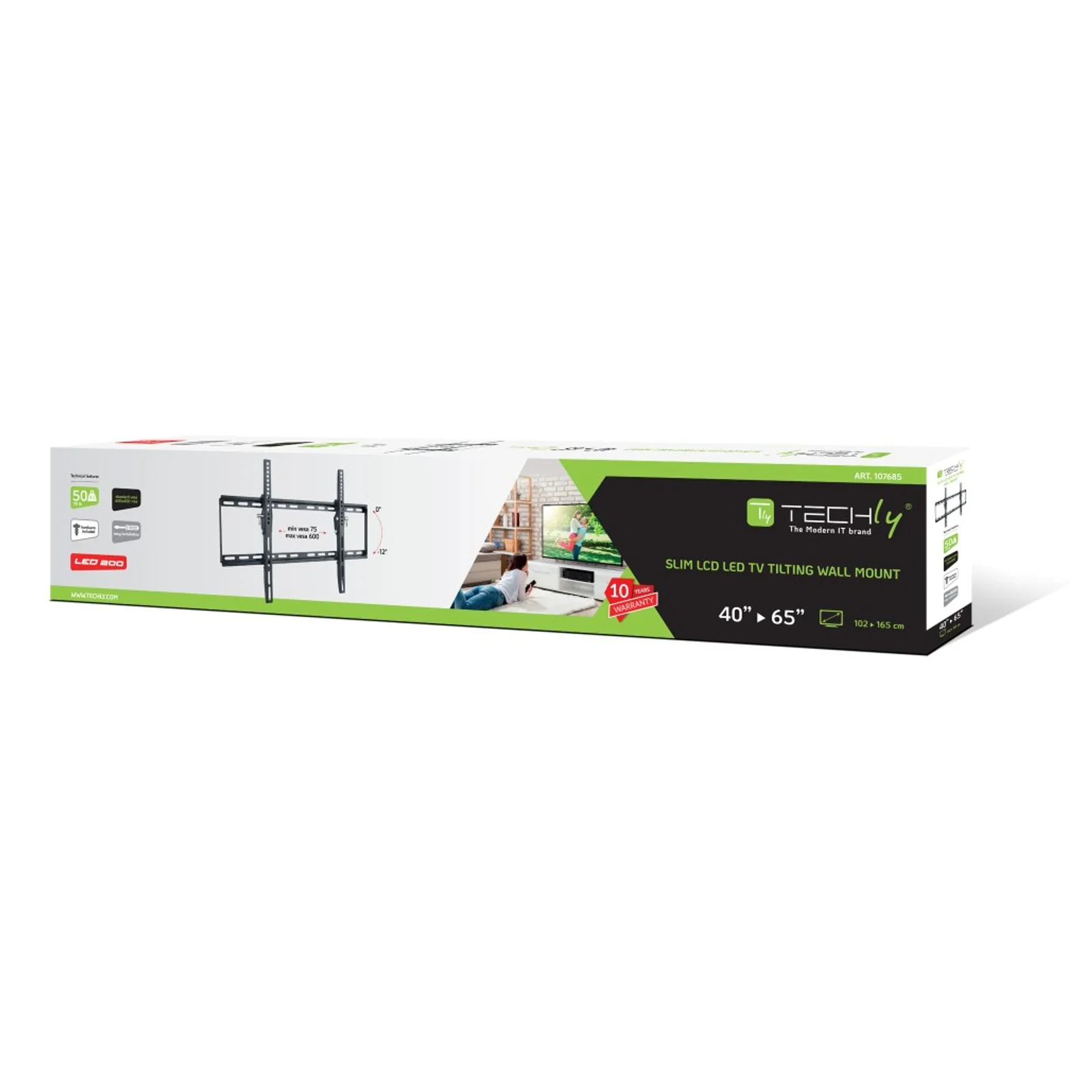 Techly ICA-PLB 161L support pour téléviseur 165,1 cm (65") Noir