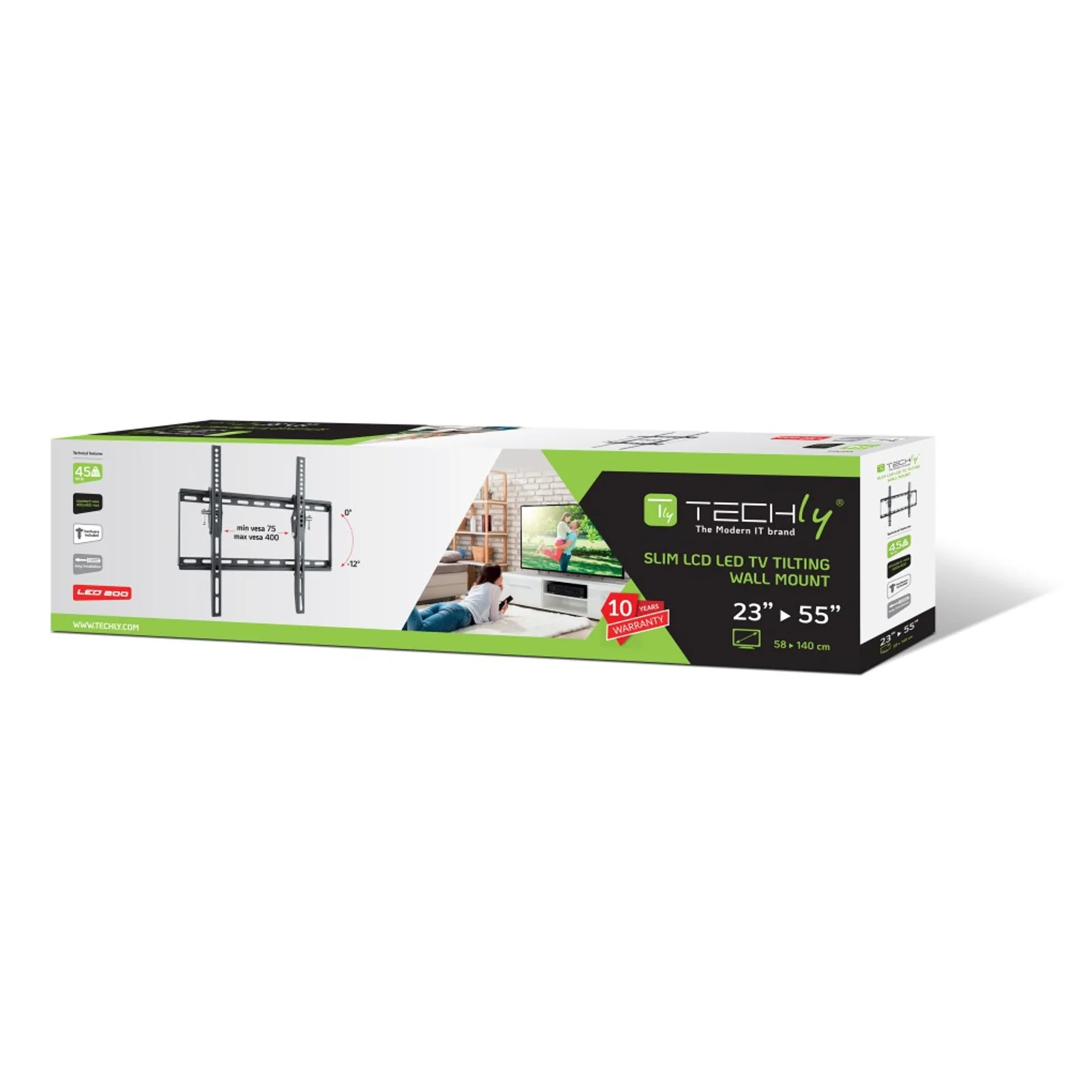 Techly ICA-PLB 161M support pour téléviseur 139,7 cm (55") Noir