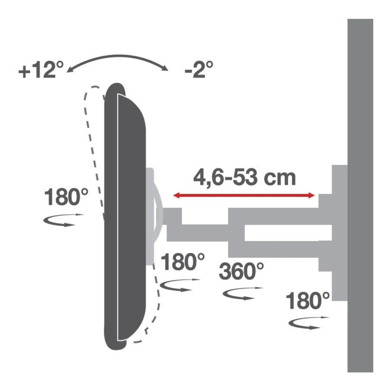 Techly ICA-PLB 171M support pour téléviseur 139,7 cm (55") Noir