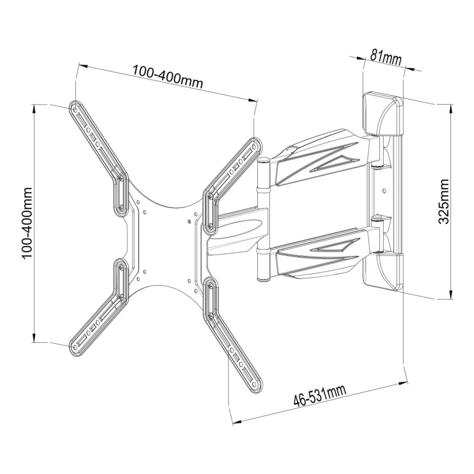 Techly ICA-PLB 171M support pour téléviseur 139,7 cm (55") Noir