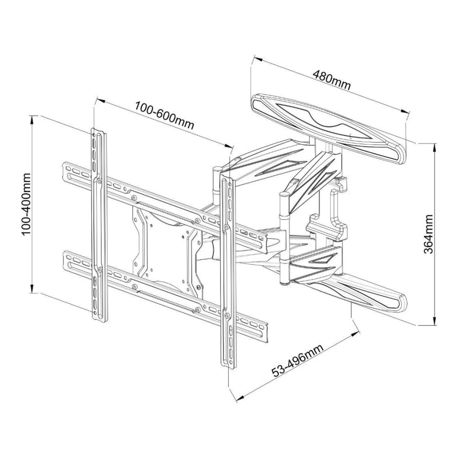Techly ICA-PLB 172L support pour téléviseur 2,03 m (80") Noir