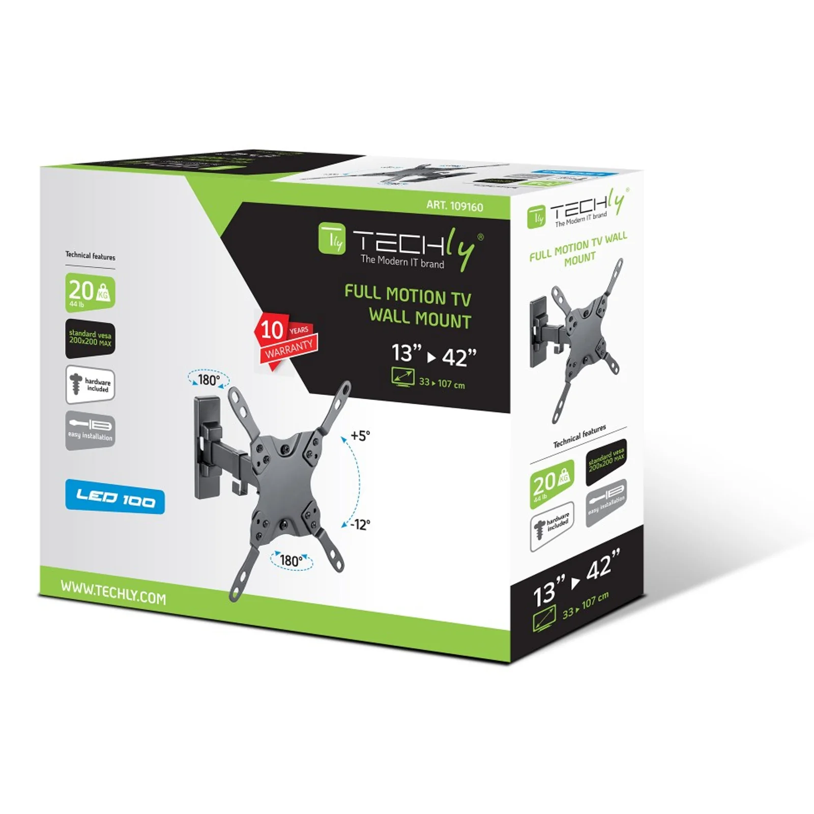 Techly ICA-PLB-400STY 106,7 cm (42") Noir